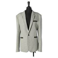 Grey single breasted men's jacket with printed back PHILIPP PLEIN