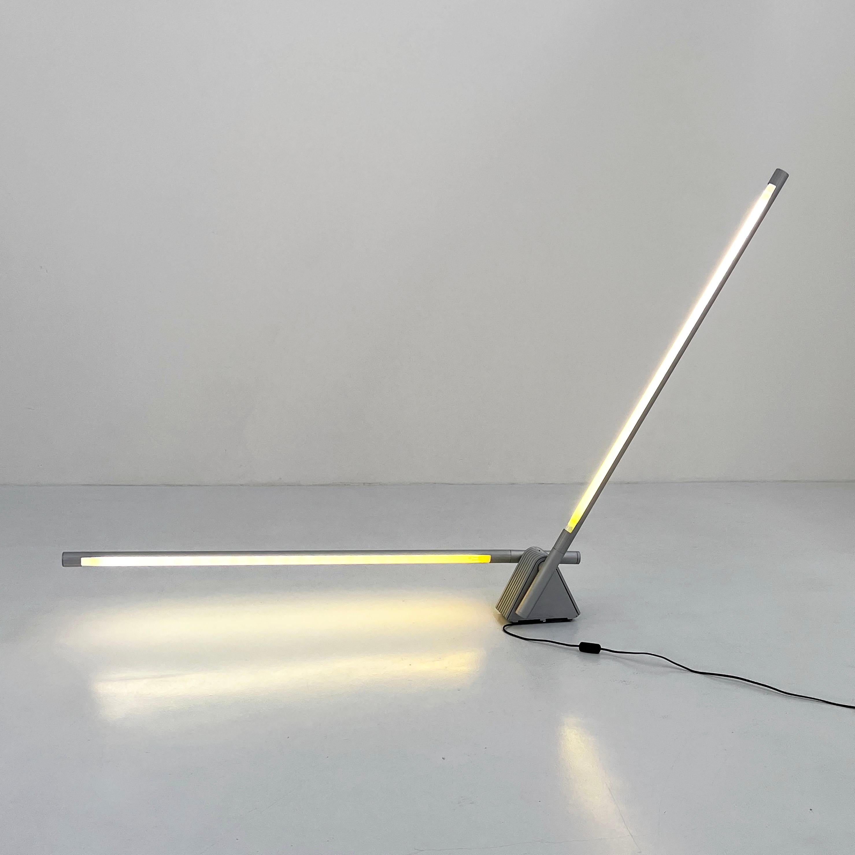Italian Grey Sistema Flu Floor Lamp by Rodolfo Bonetto for Luci Italia, 1980s For Sale