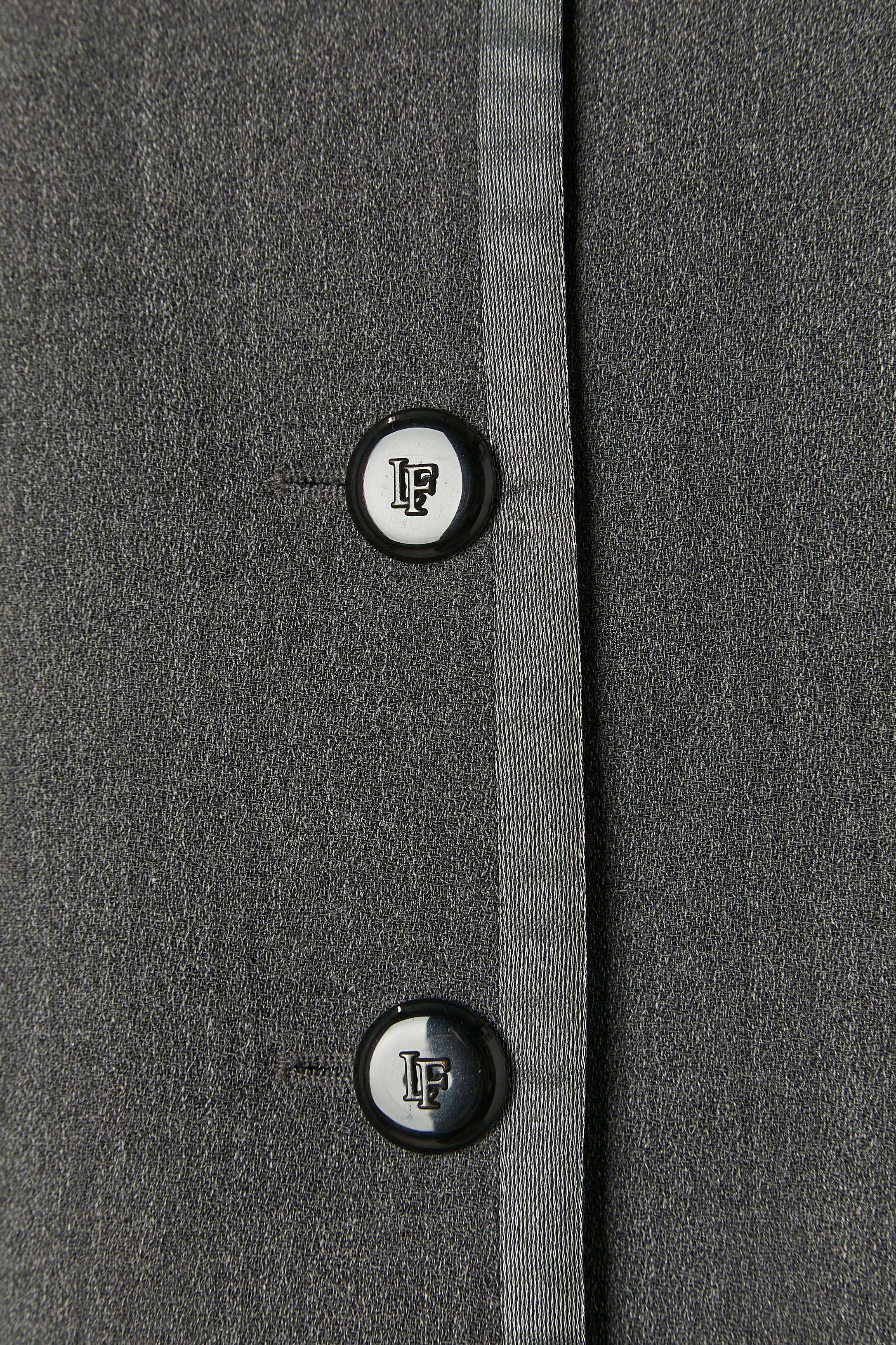 Nero Grey skirt suit with shiny fabric edge LOUIS FERAUD in vendita