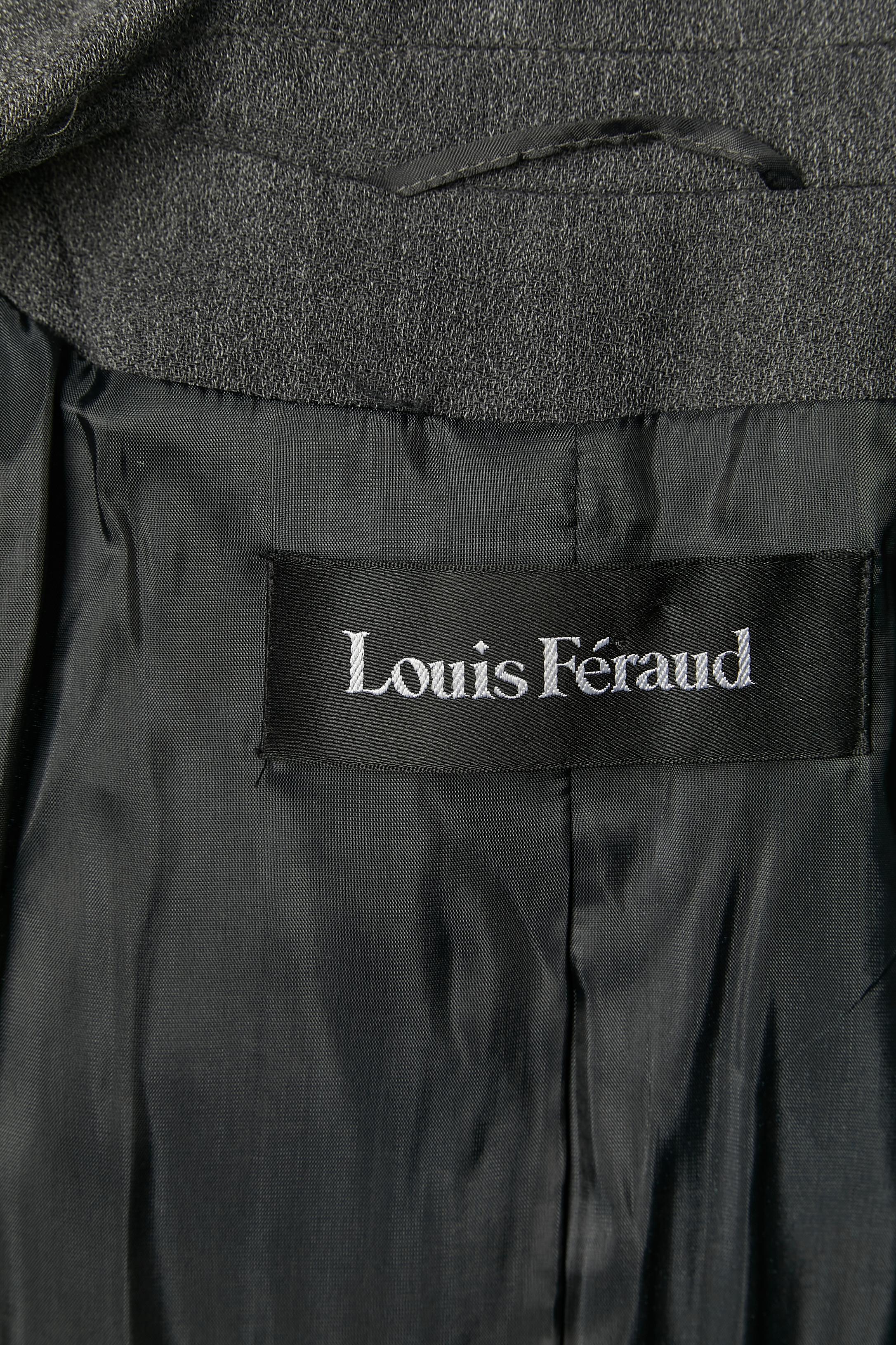 Grey skirt suit with shiny fabric edge LOUIS FERAUD in vendita 3
