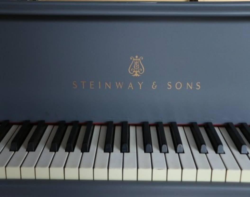 grey grand piano