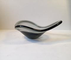 Grey Smoke Glass Bowl by Per Lütken for Holmegaard, Denmark, 1960s