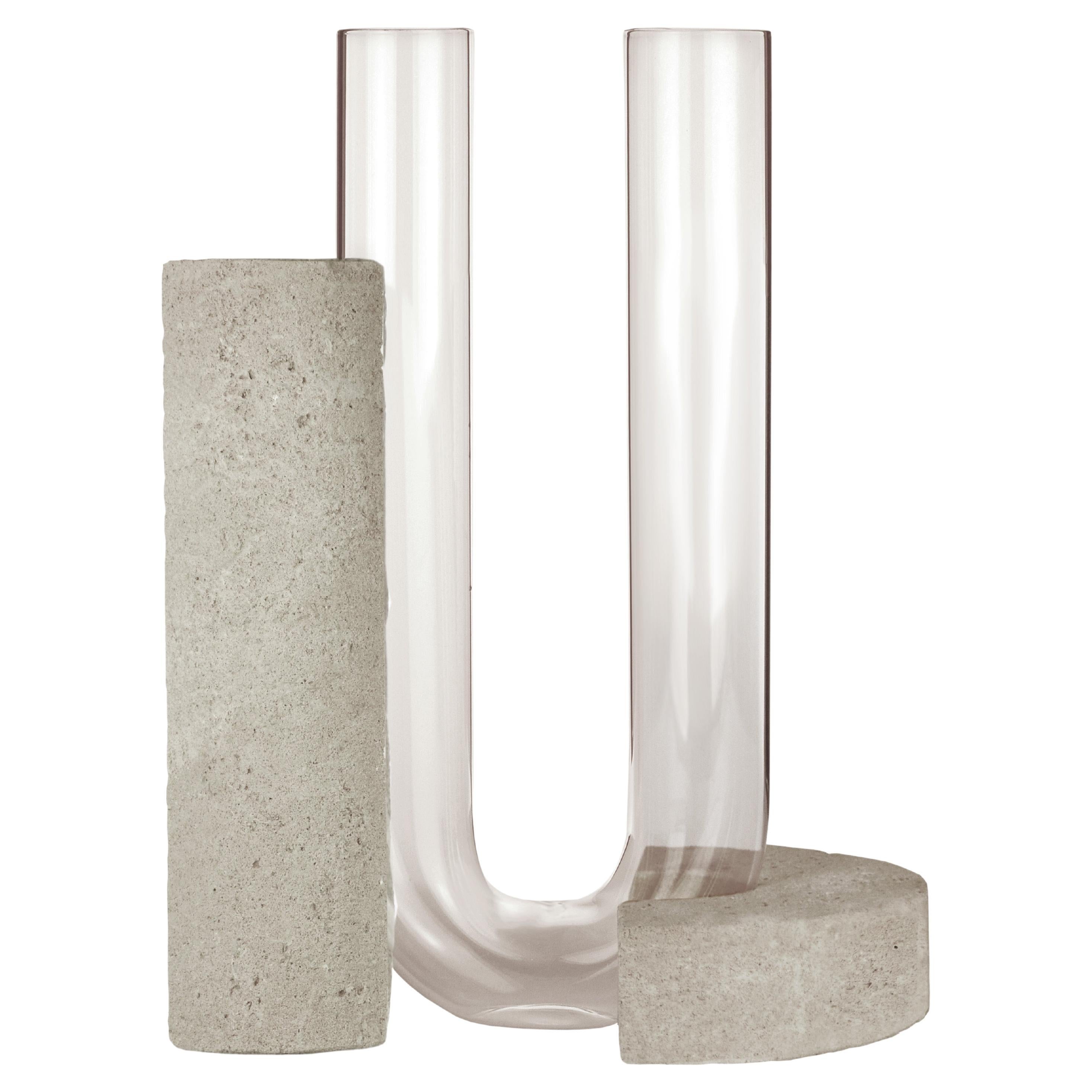 Grey-Smoked Cochlea Della Consapevolezza Soils Edition Vase by Coki Barbieri For Sale