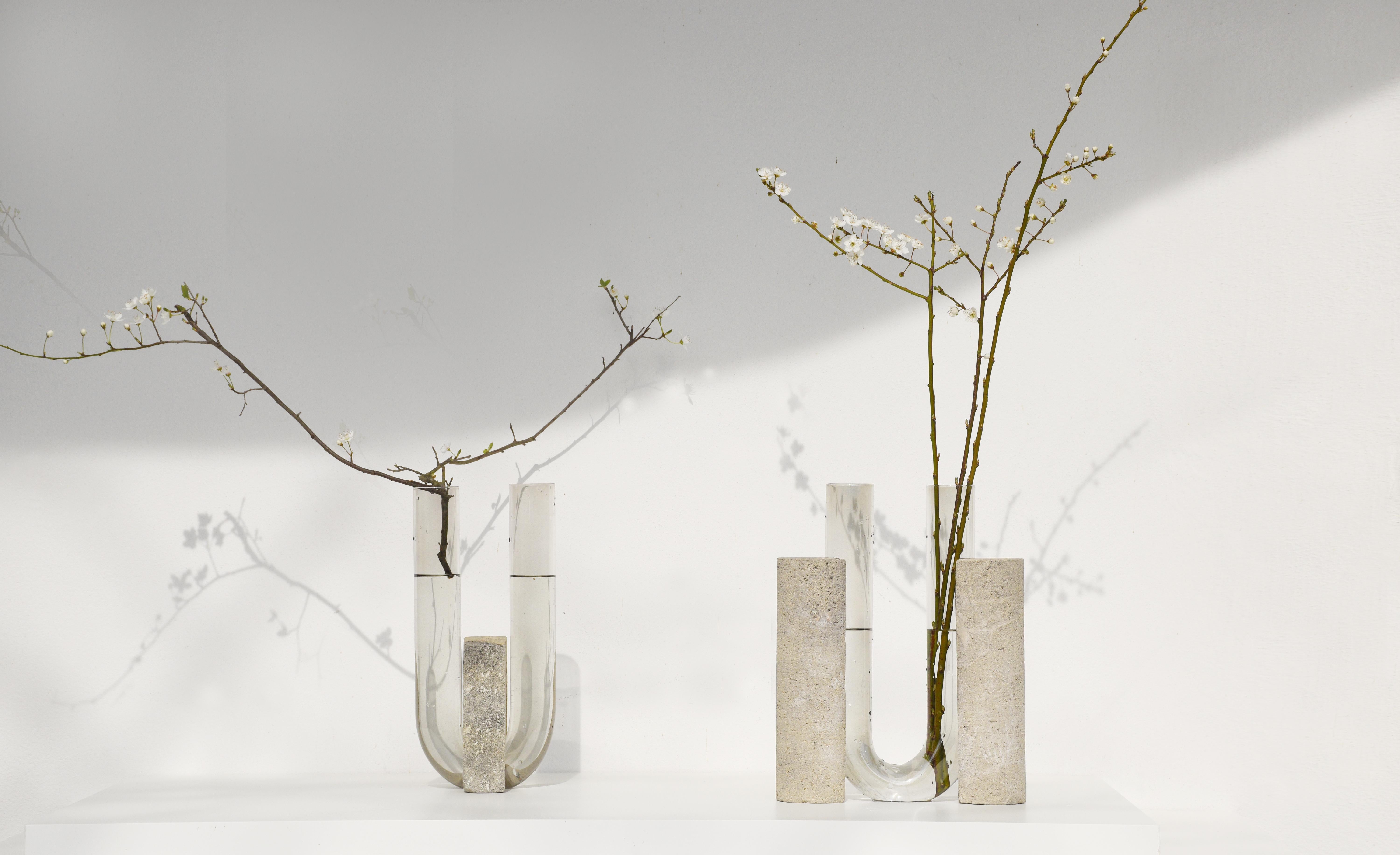 Contemporary Grey-Smoked Cochlea Della Liberazione Soils Edition Vase by Coki Barbieri For Sale