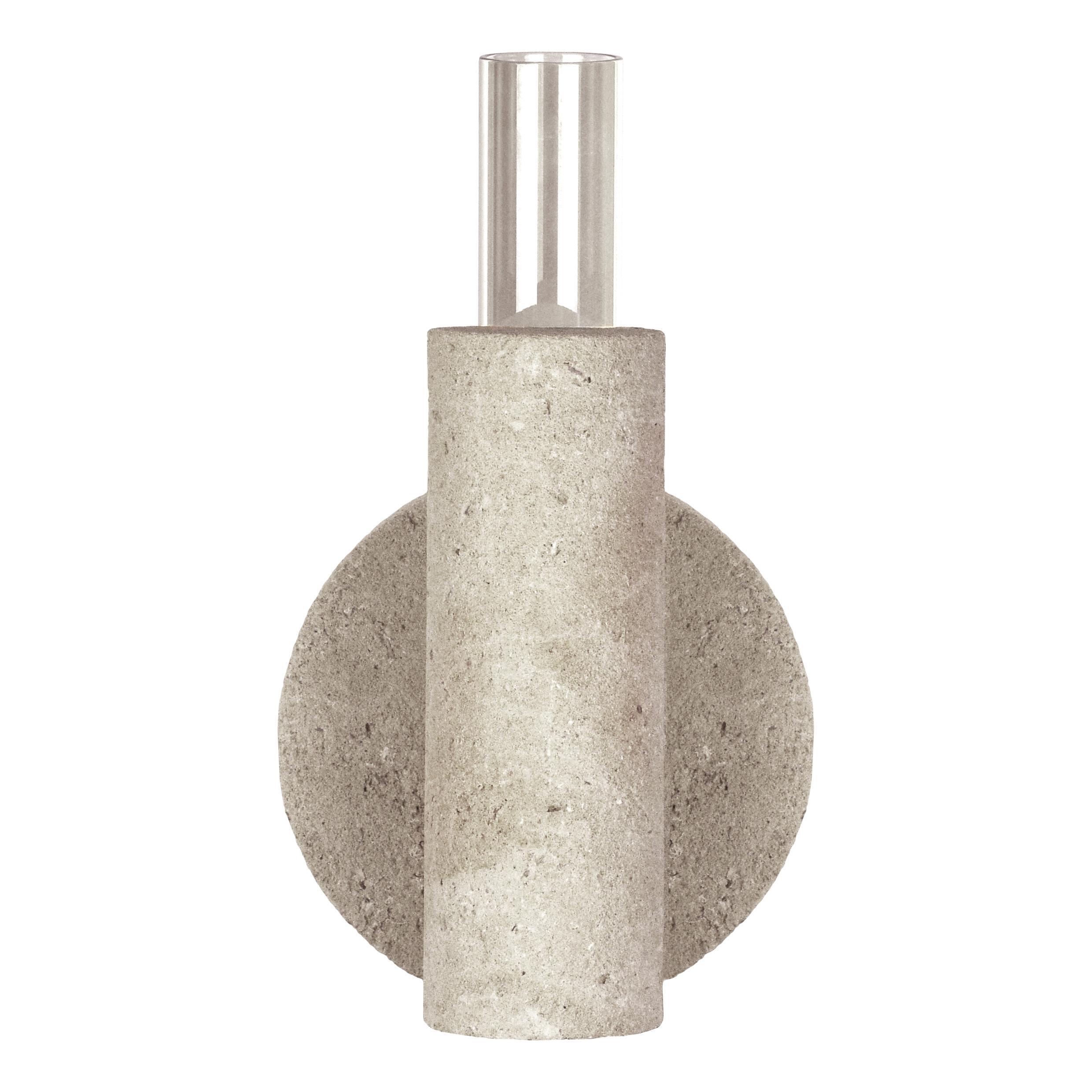 Post-Modern Grey-Smoked Cochlea Della Metamorfosi 2 Soils Edition Vase by Coki Barbieri For Sale