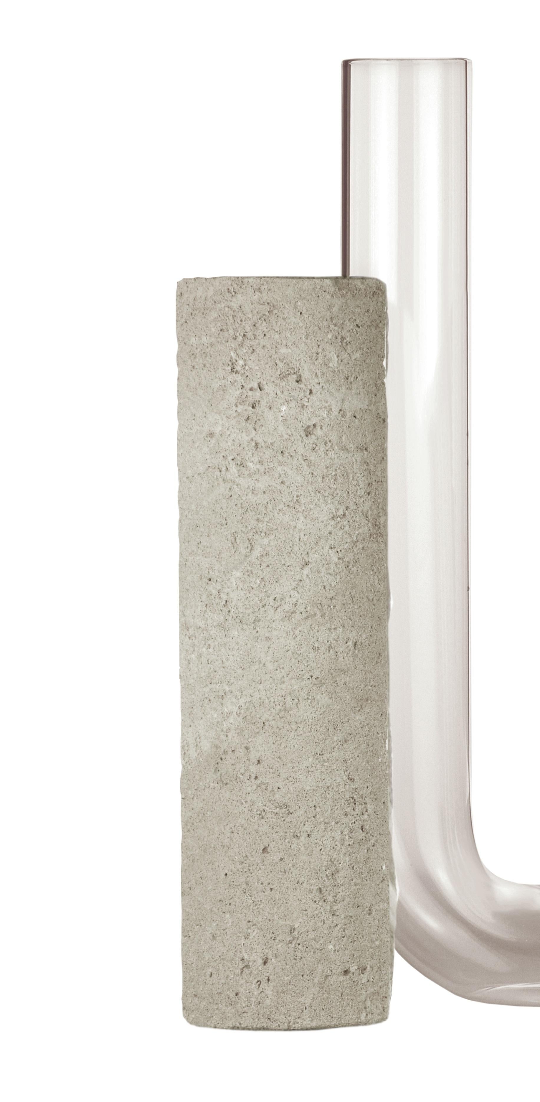 Italian Grey-Smoked Cochlea Dello Sviluppo Soils Edition Vase by Coki Barbieri For Sale
