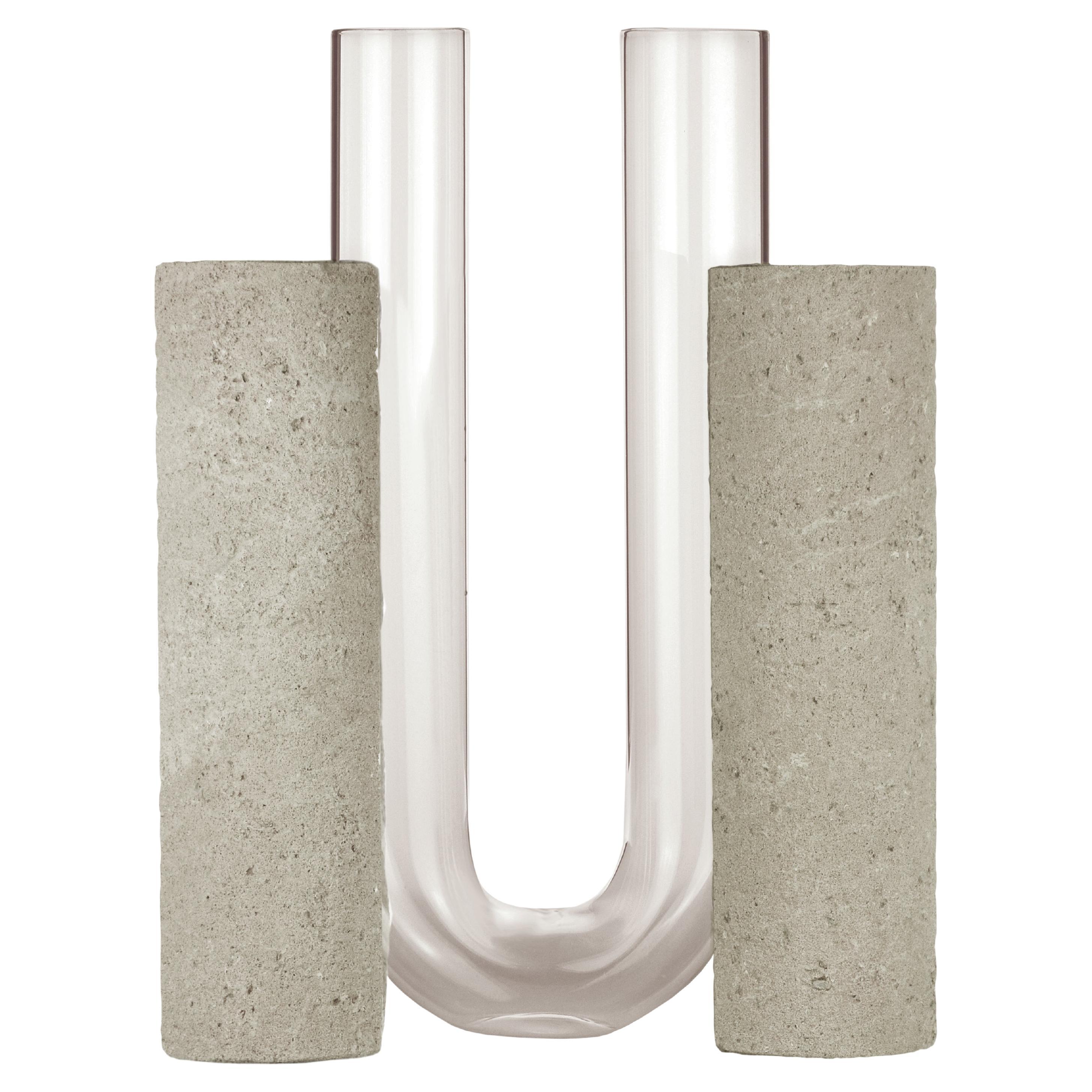 Grey-Smoked Cochlea Dello Sviluppo Soils Edition Vase by Coki Barbieri For Sale