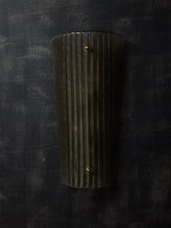 Grey Smoked Murano Glass Grooved Wall Sconces