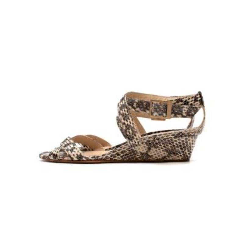 snake print wedge sandals