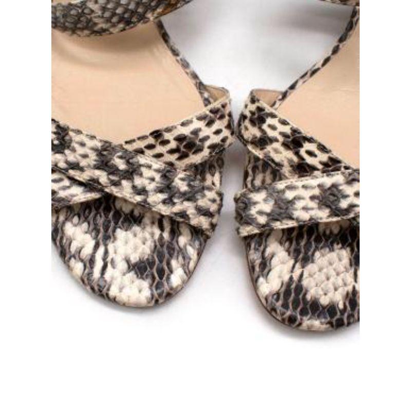 Brown Grey Snake Skin Wedge Sandals For Sale