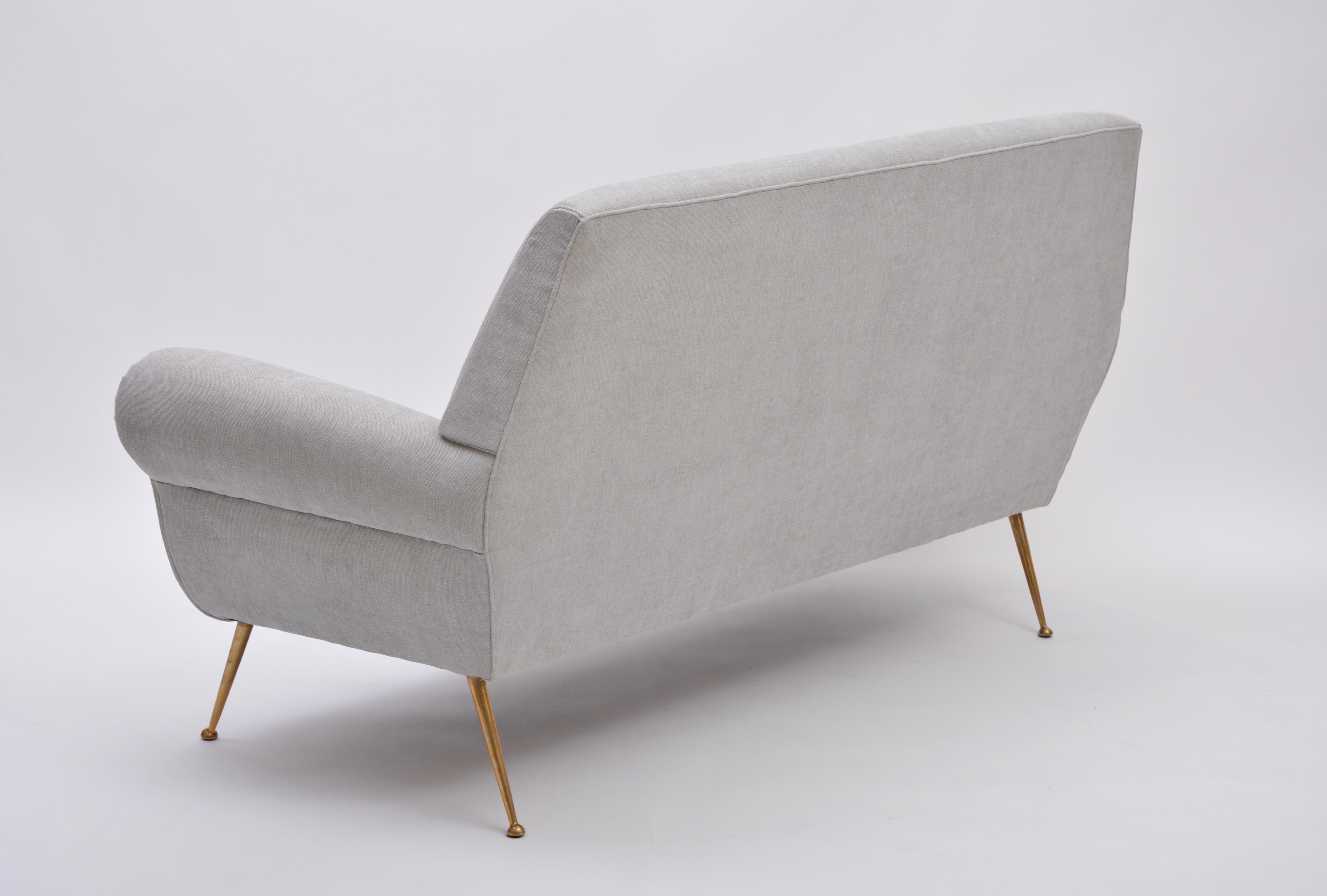 Reupholstered Grey Sofa by Gigi Radice for Minotti, 1950s 2