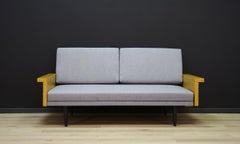 Grey Sofa Danish Design Retro Classic 1960s Oak