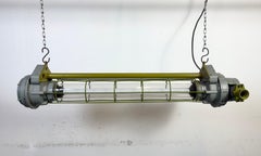 Grey Soviet Industrial Hanging Tube Light, 1970s