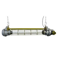 Grey Soviet Industrial Hanging Tube Light, 1970s