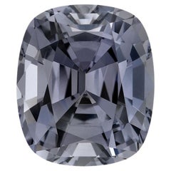 Grey Spinel Ring Gem 4.08 Carat Cushion