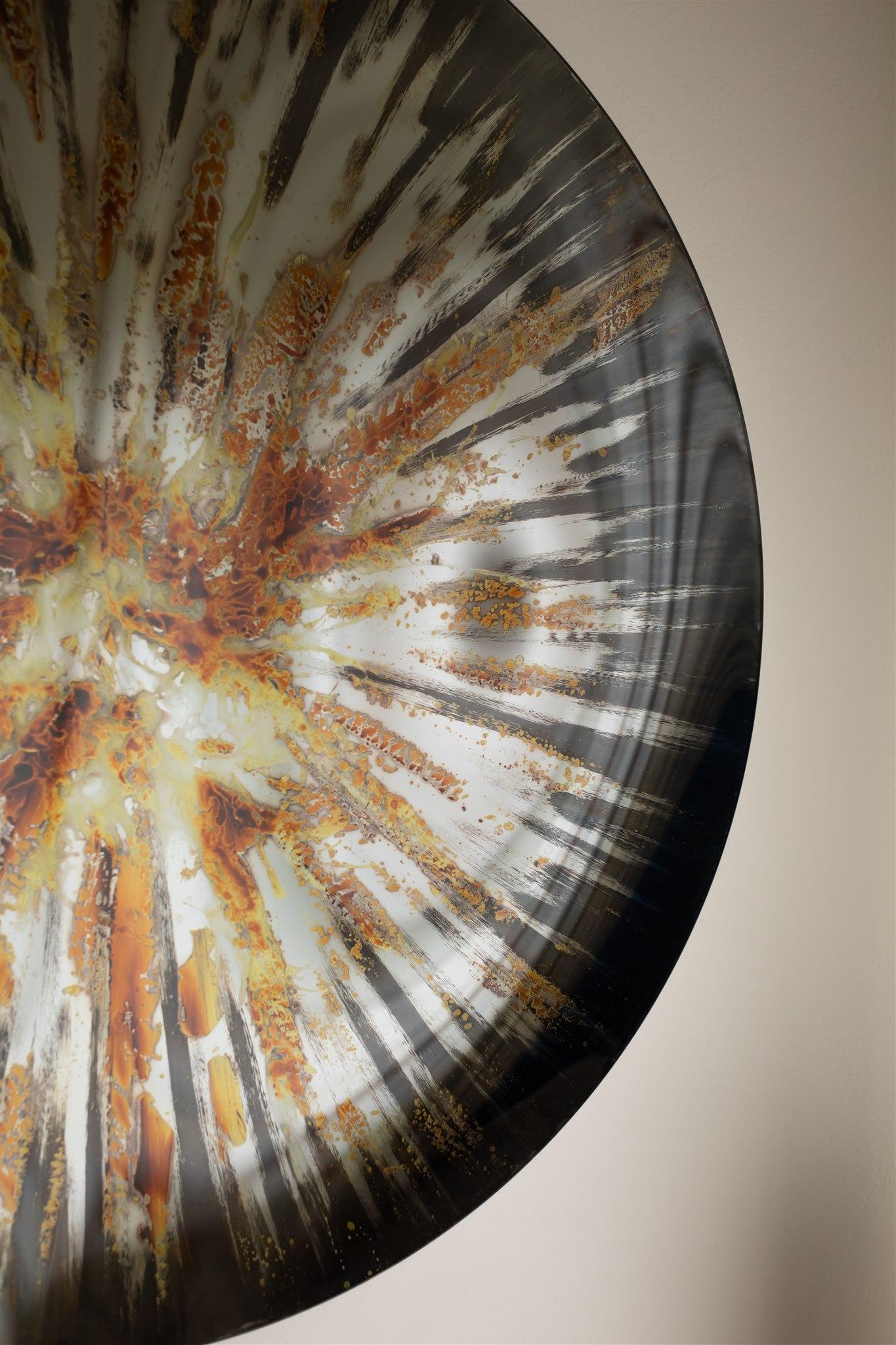 Specchio da parete Grey Star di OOM Contemporary Glass in vendita 5