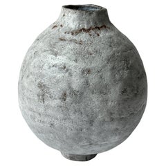 Grey Stoneware Coiled Moon Jar by Elena Vasilantonaki