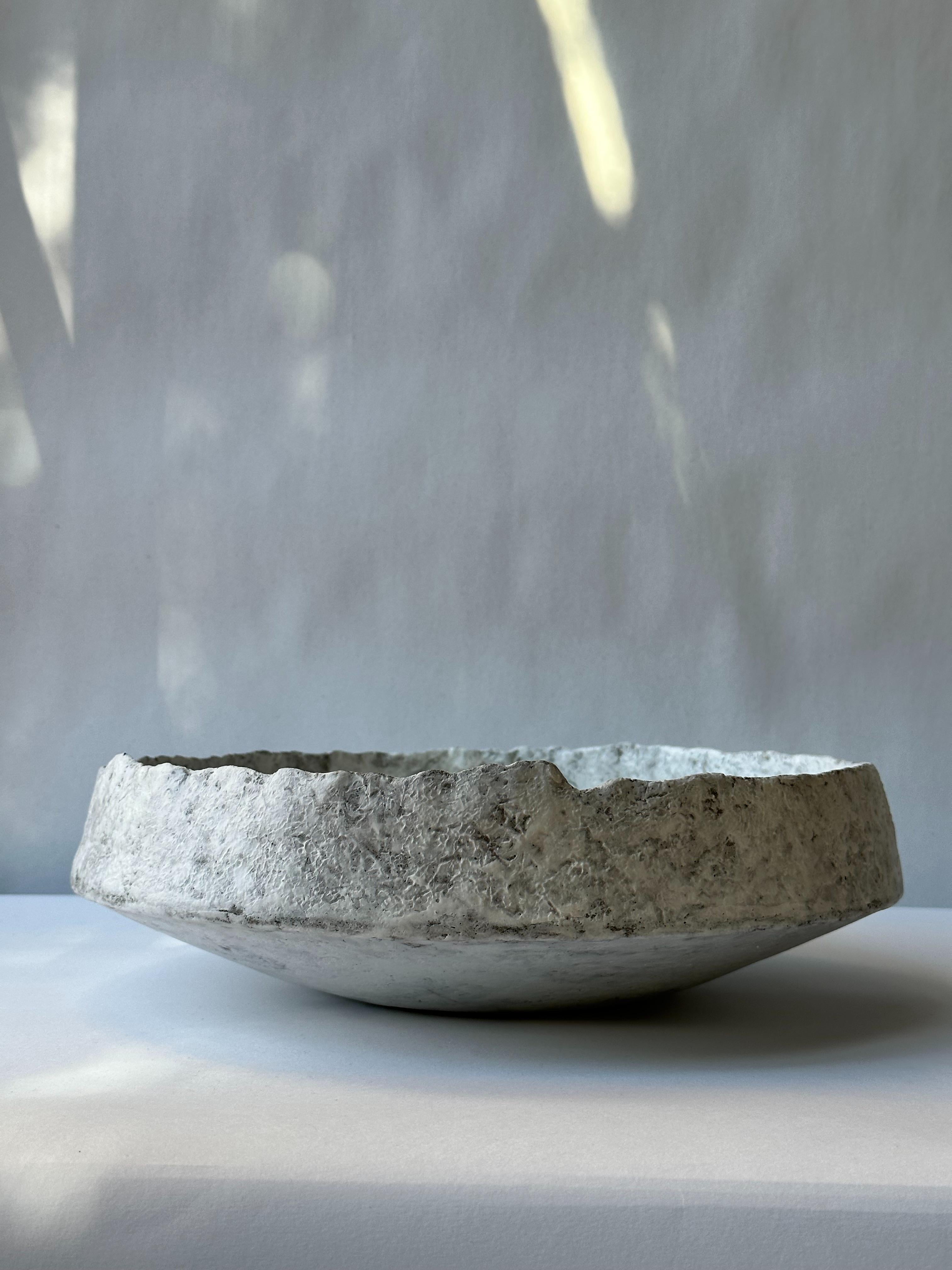 Grey Stoneware Pinakio Plate by Elena Vasilantonaki
Unique
Dimensions: ⌀ 34 x H 10 cm (Dimensions may vary)
Materials: Stoneware
Available finishes: With\without handles - Black, White, Grey , Brown, Red, White Patina

Growing up in Greece I was