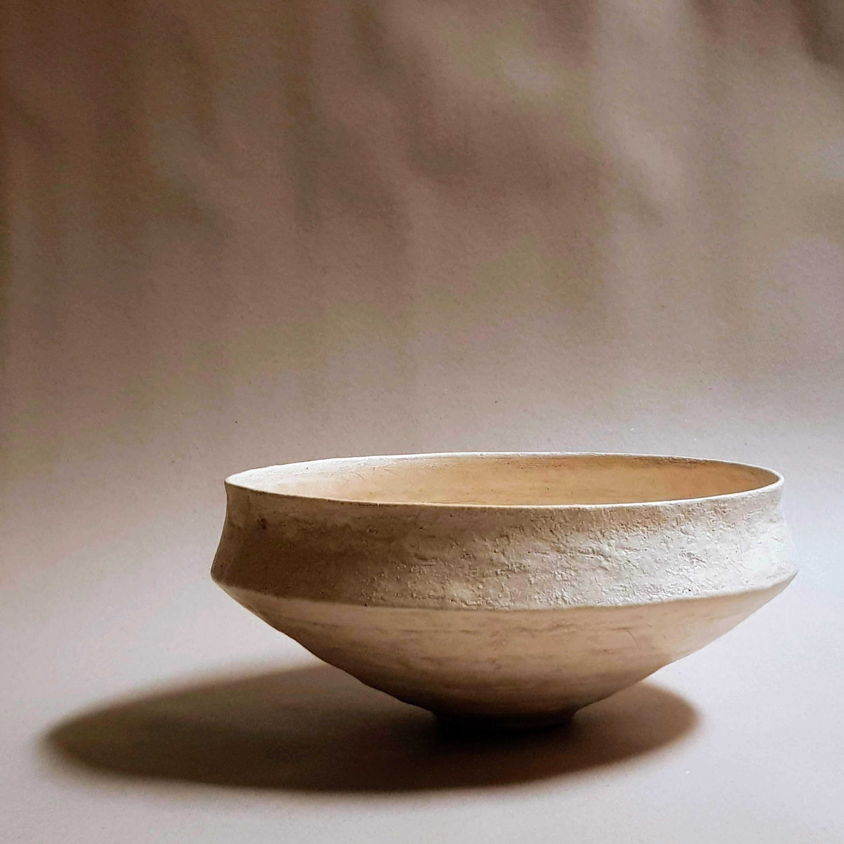 Contemporary Grey Stoneware Roman Bowl by Elena Vasilantonaki For Sale
