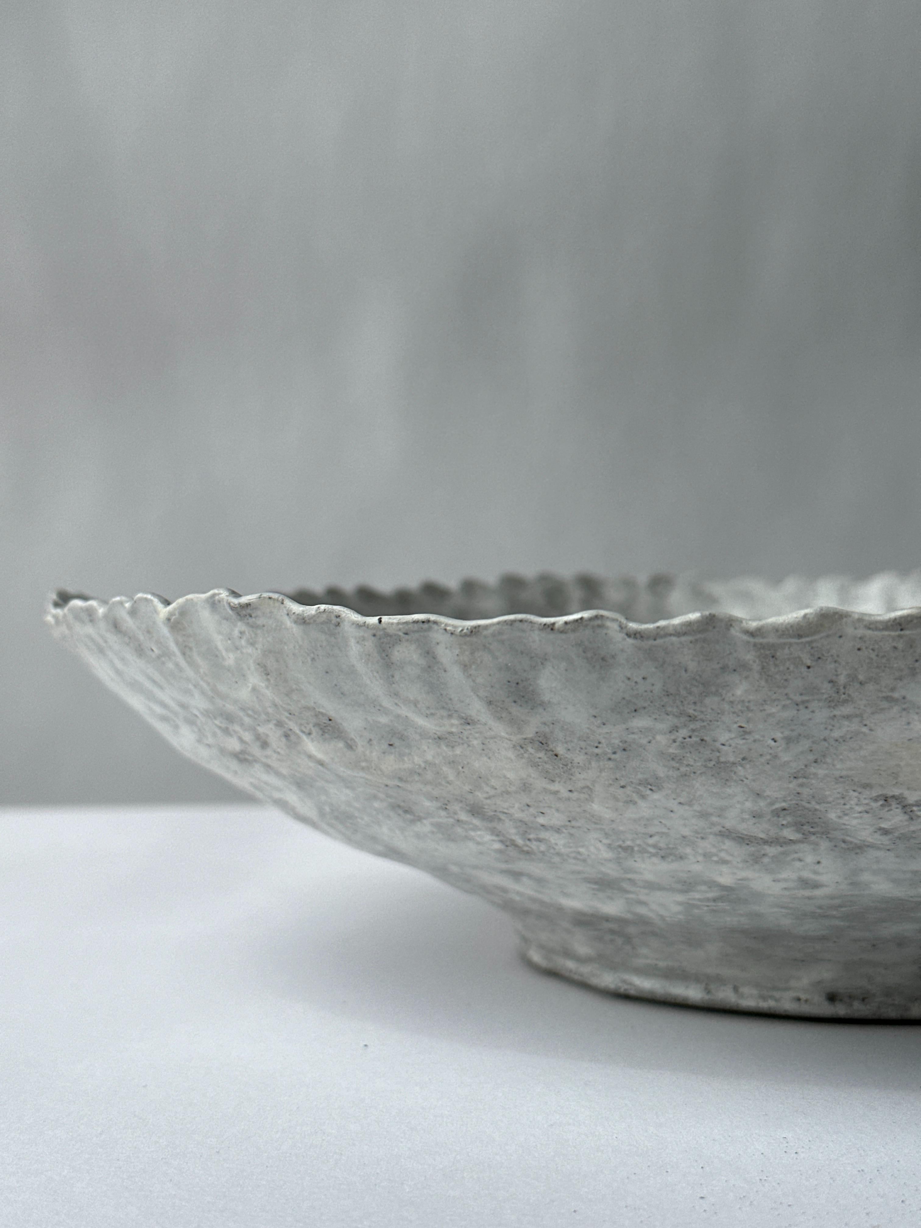 Grey Stoneware Symposio Bowl by Elena Vasilantonaki For Sale 3