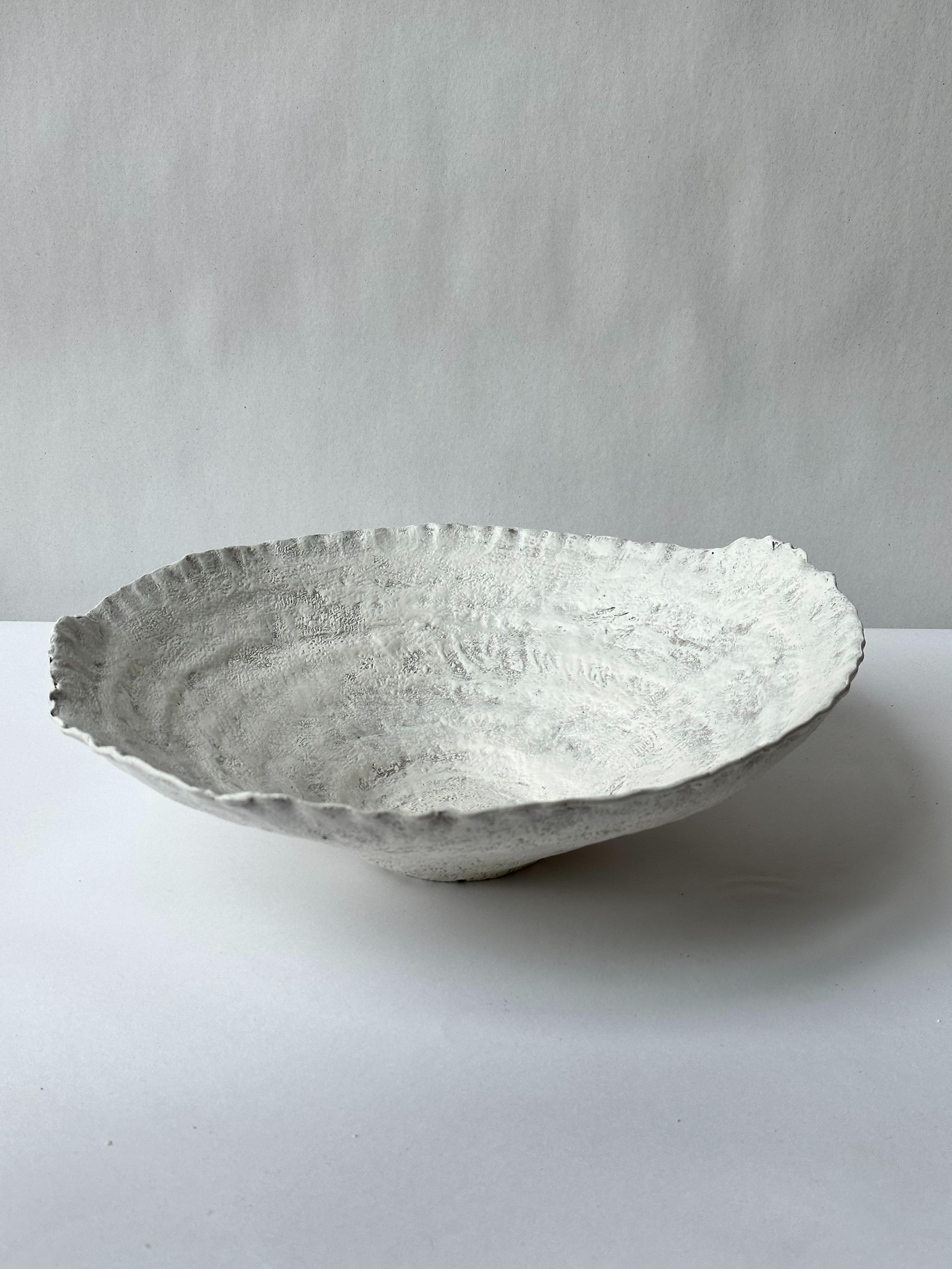 Post-Modern Grey Stoneware Symposio Bowl by Elena Vasilantonaki For Sale