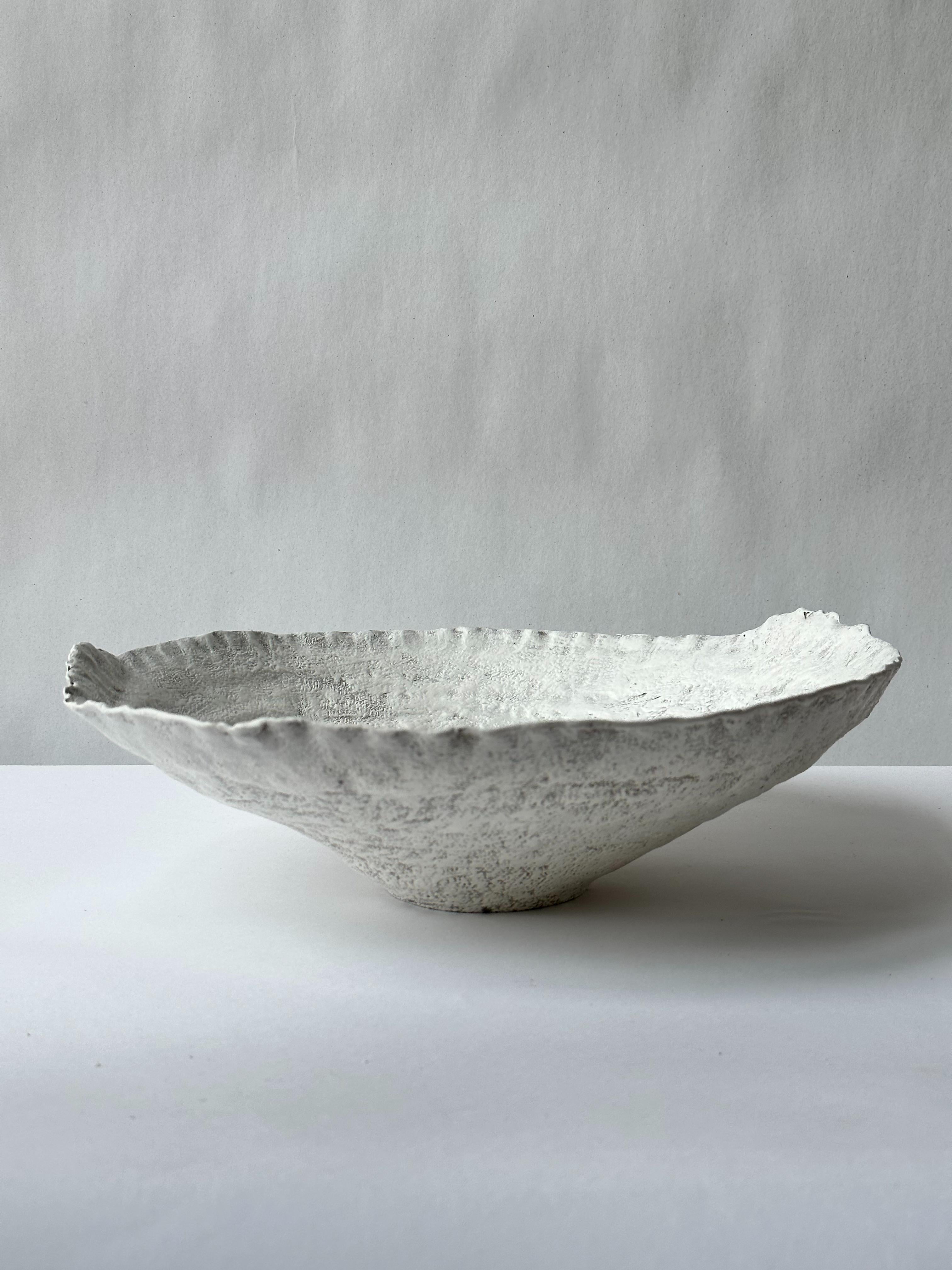 Contemporary Grey Stoneware Symposio Bowl by Elena Vasilantonaki For Sale