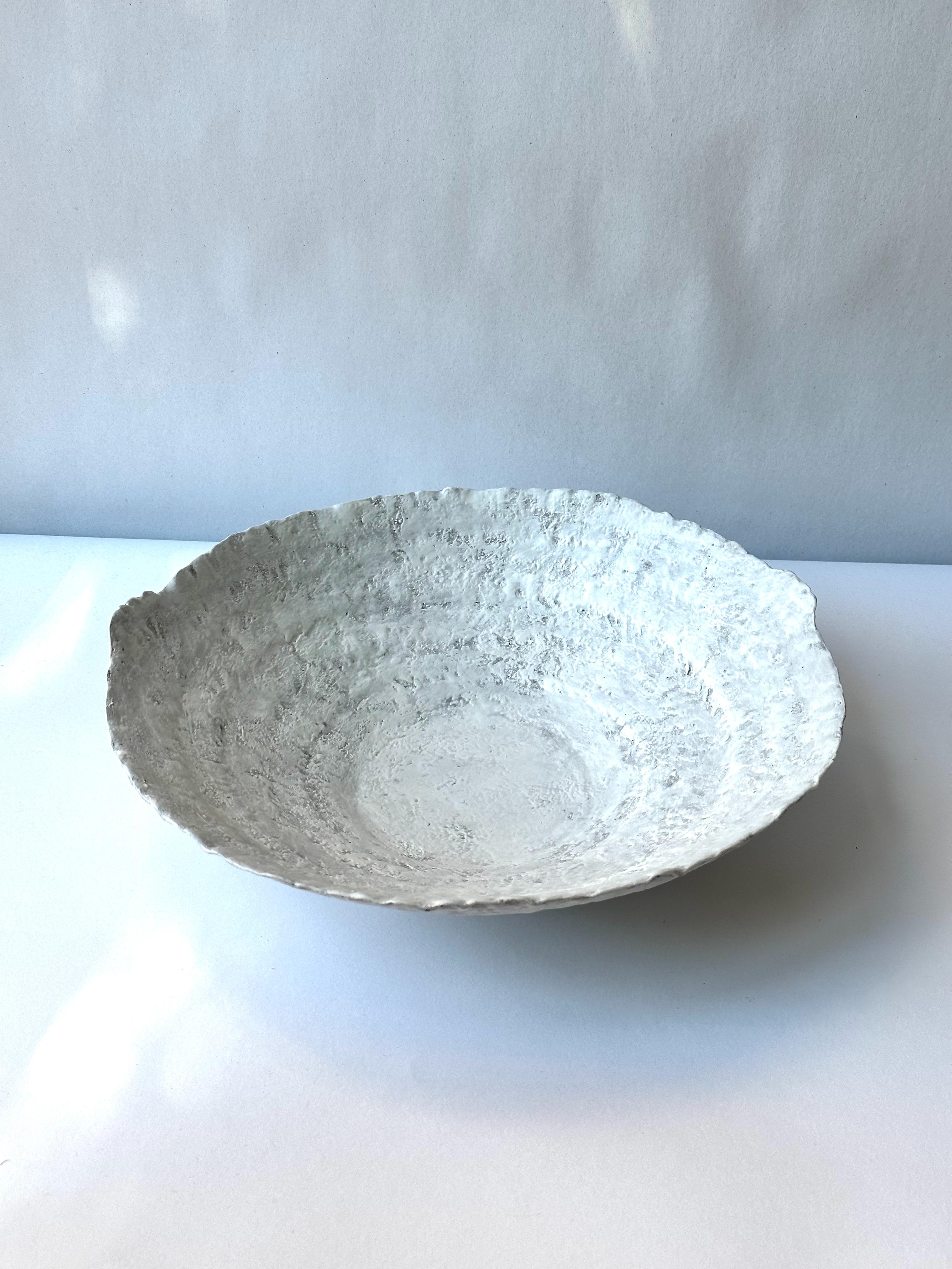 Contemporary Grey Stoneware Symposio Bowl by Elena Vasilantonaki For Sale