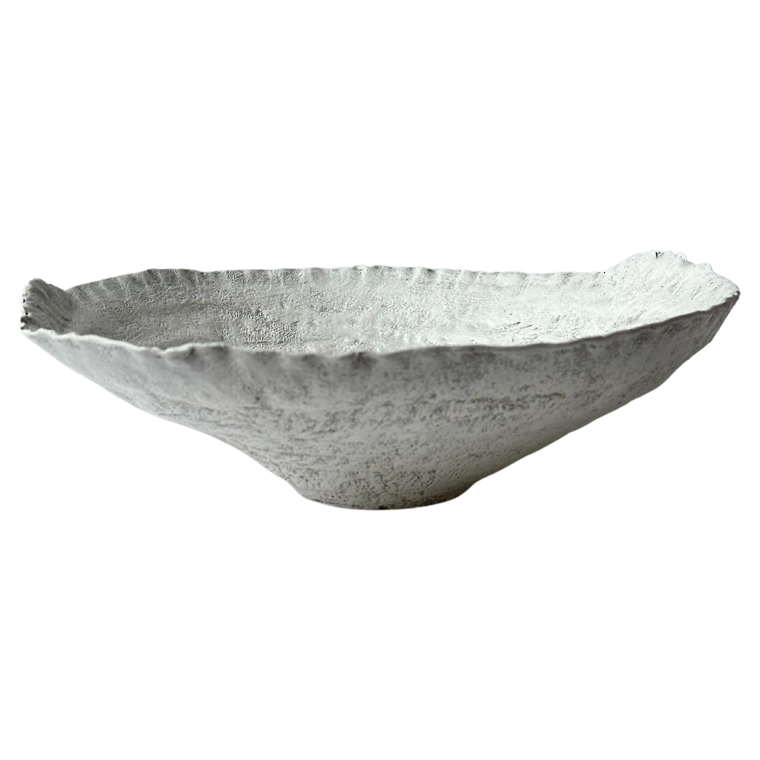 Grey Stoneware Symposio Bowl by Elena Vasilantonaki For Sale
