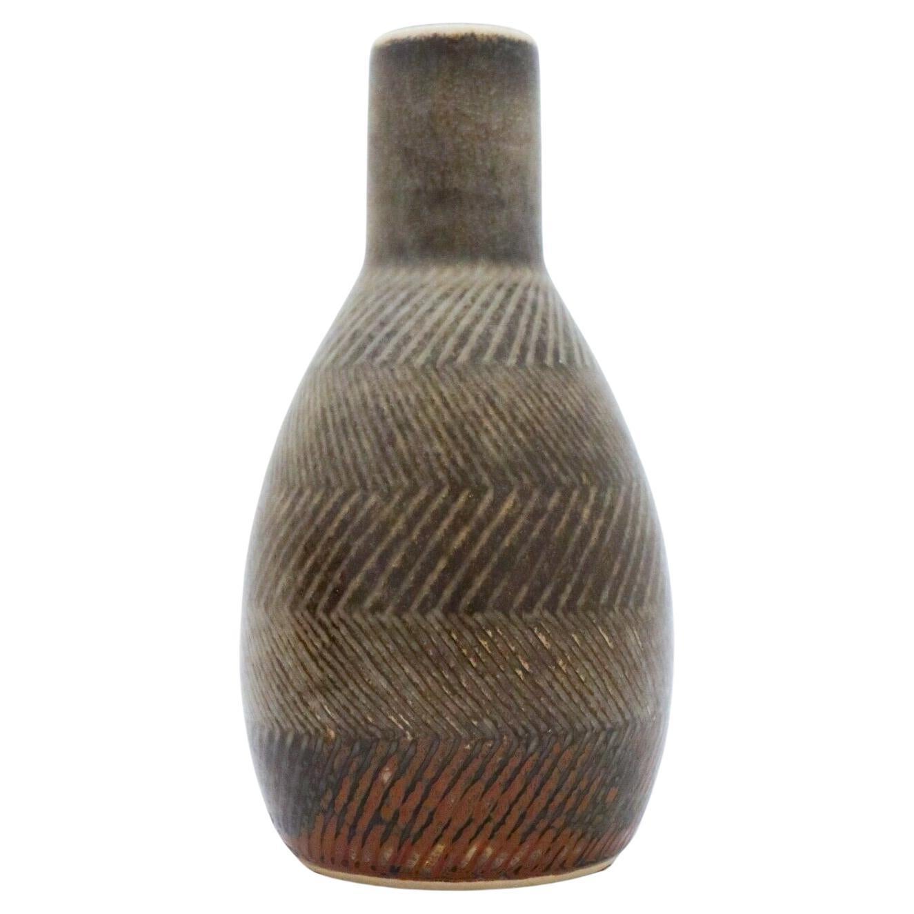 Grey Stoneware Vase, Carl-Harry Stålhane, Rörstrand, 1963