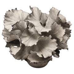 Grey Stonewear Leaf Sculpture // 179