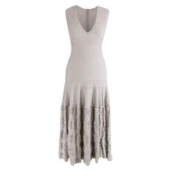 Grey stretch-knit ruffled skirt dress