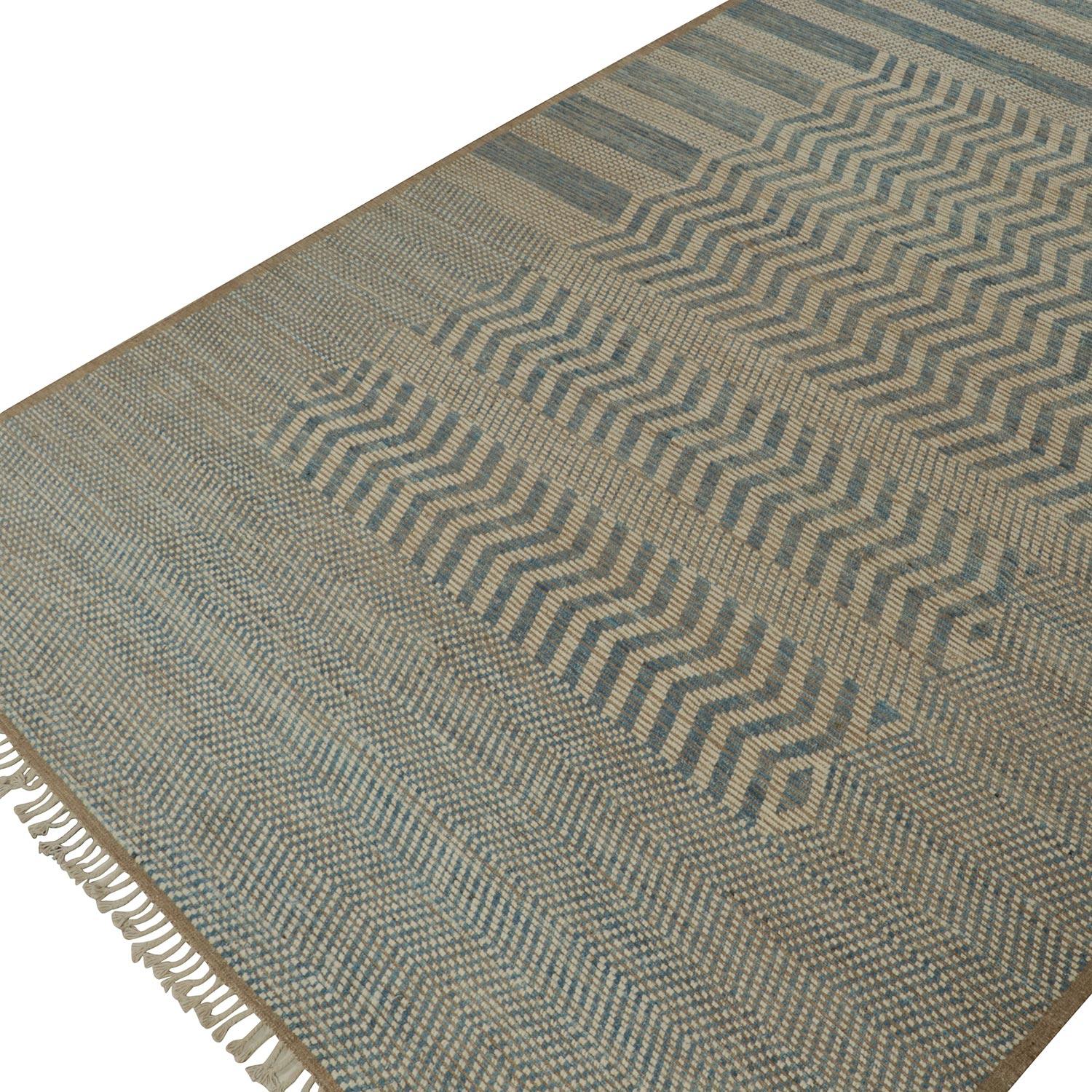 Mid-Century Modern abc carpet Grey Stripe Moroccan Wool Rug - 9'9