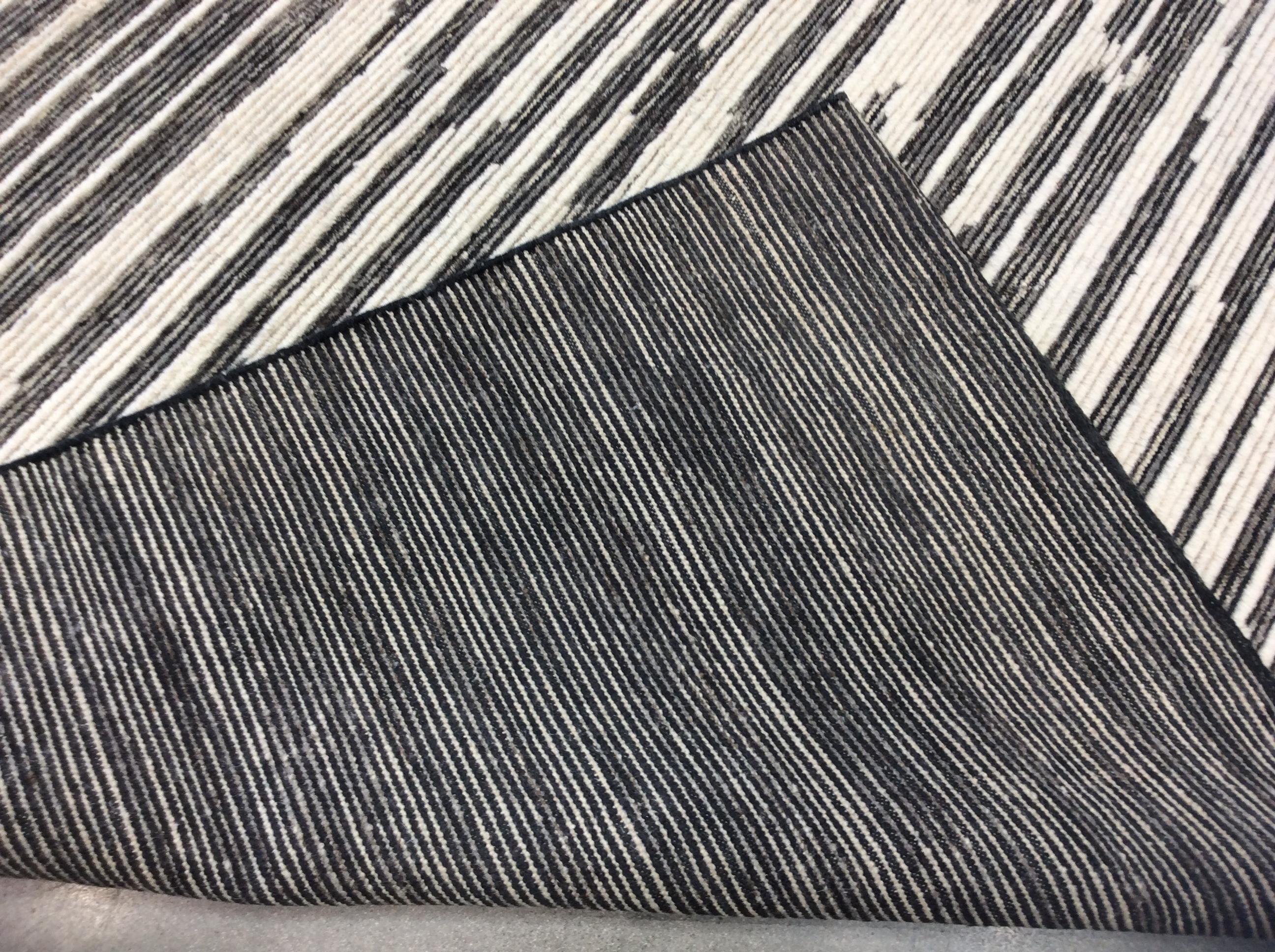 Grey Striped Moroccan Design Rug In New Condition In Los Angeles, CA