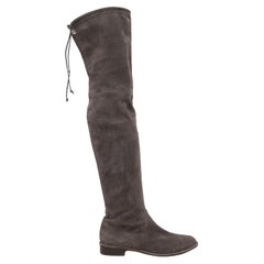 Grey Stuart Weitzman Suede Flat Over-The-Knee Boots Size 9