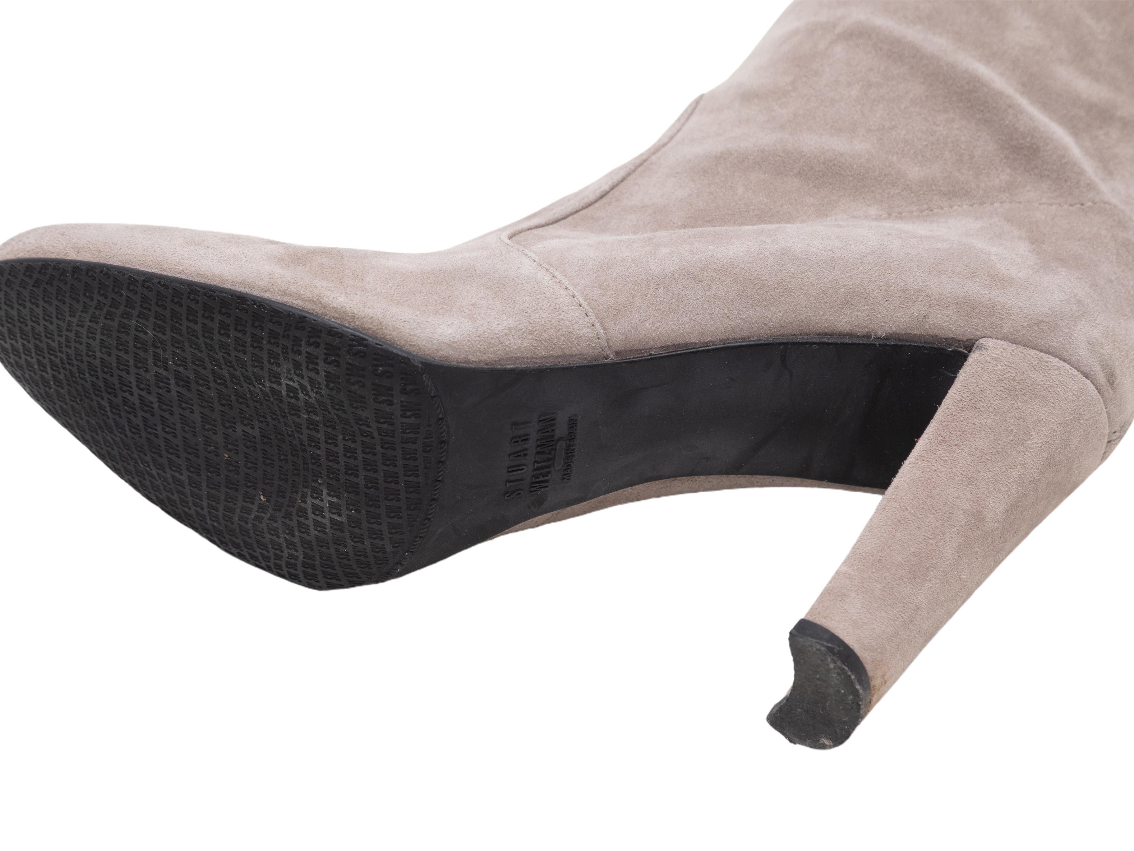 Donna Grey Stuart Weitzman Suede Over-The-Knee Heeled Boots Size 8.5 in vendita