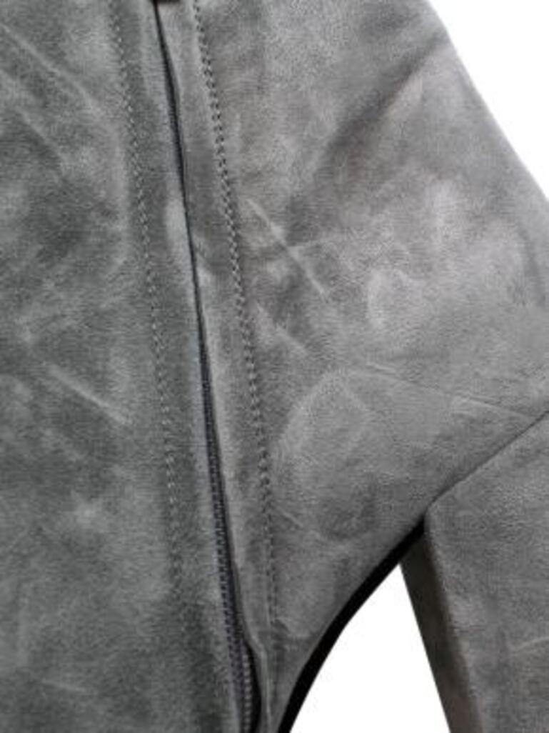 Grey Suede Heeled Ankle Boots For Sale 6