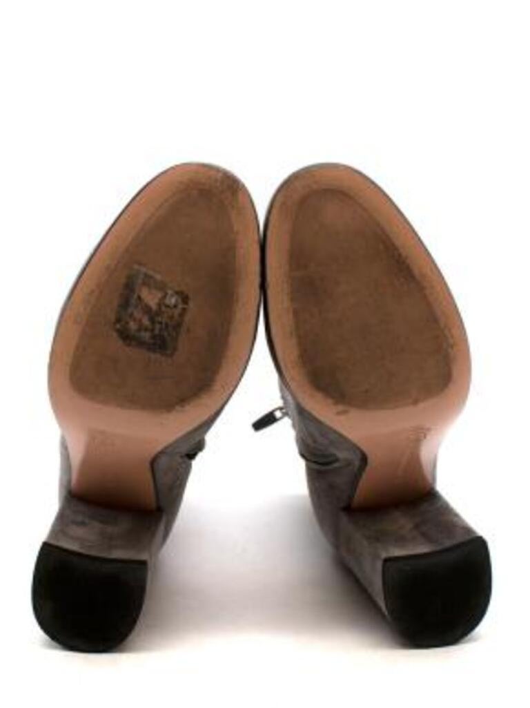 grey heeled ankle boots