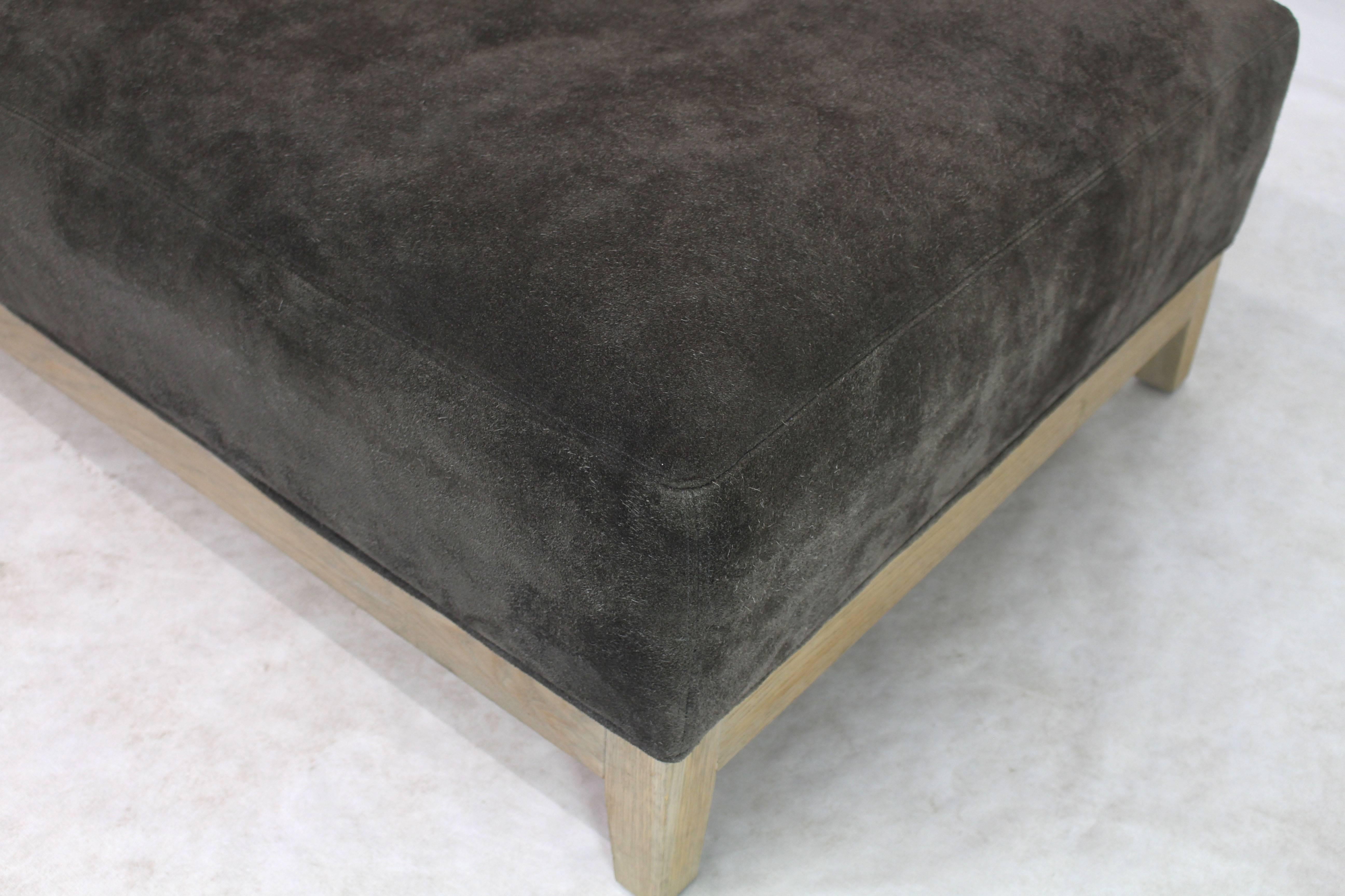 Modern soft suede leather solid oak frame daybed large bench sofa.