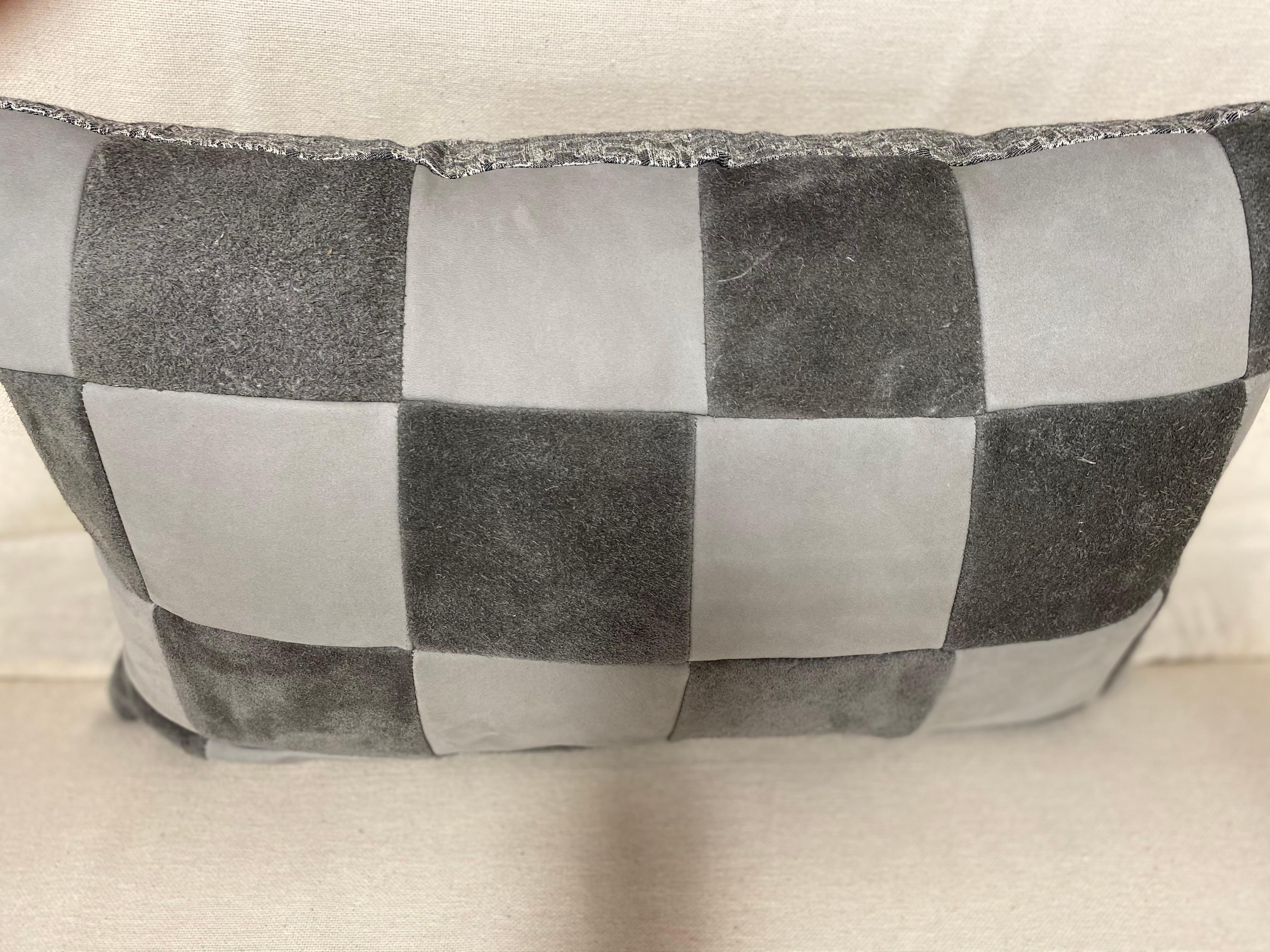 checkerboard cushion black and white