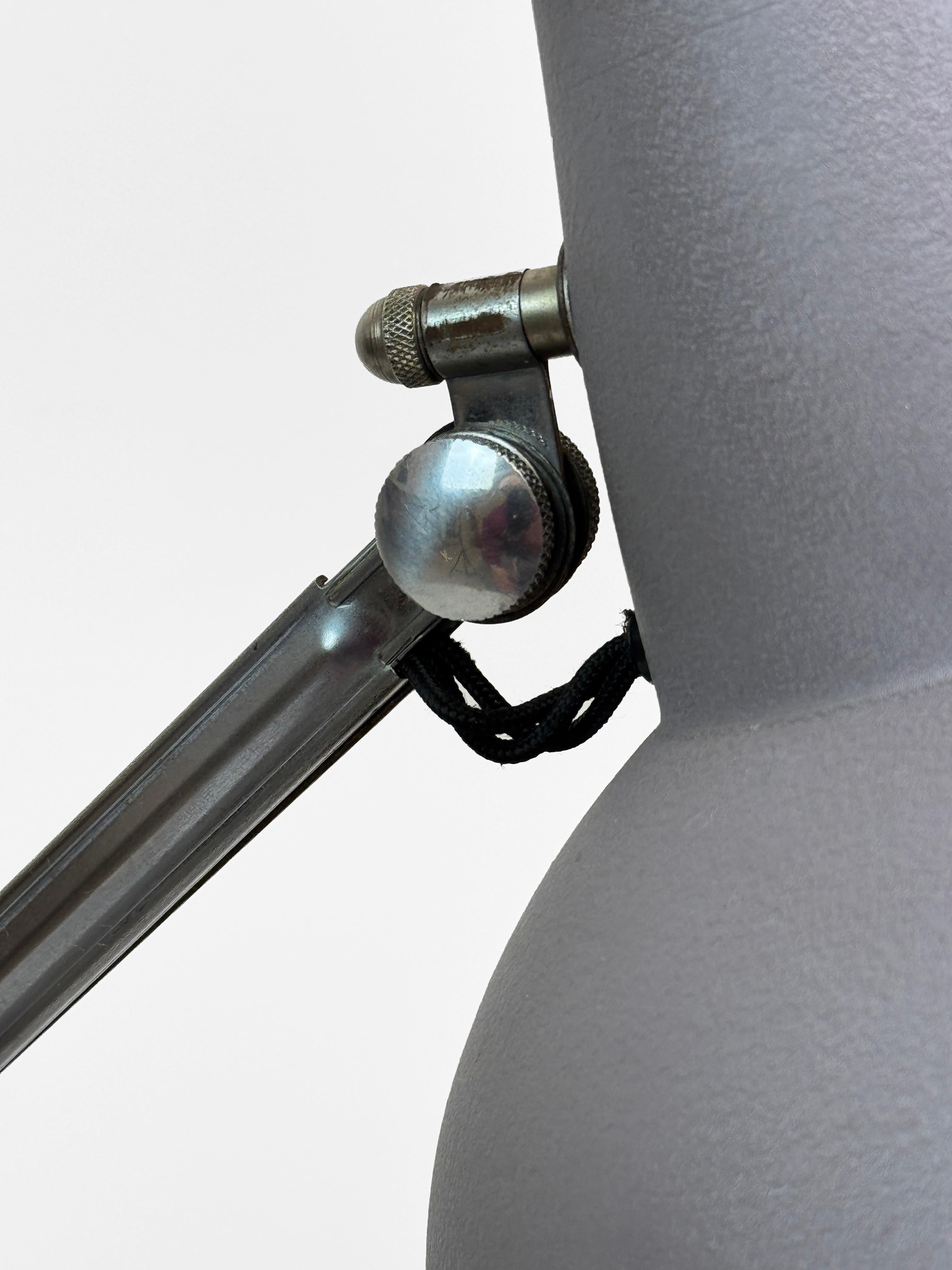 French Grey Super Chrome Desk Lamp, France 1960's