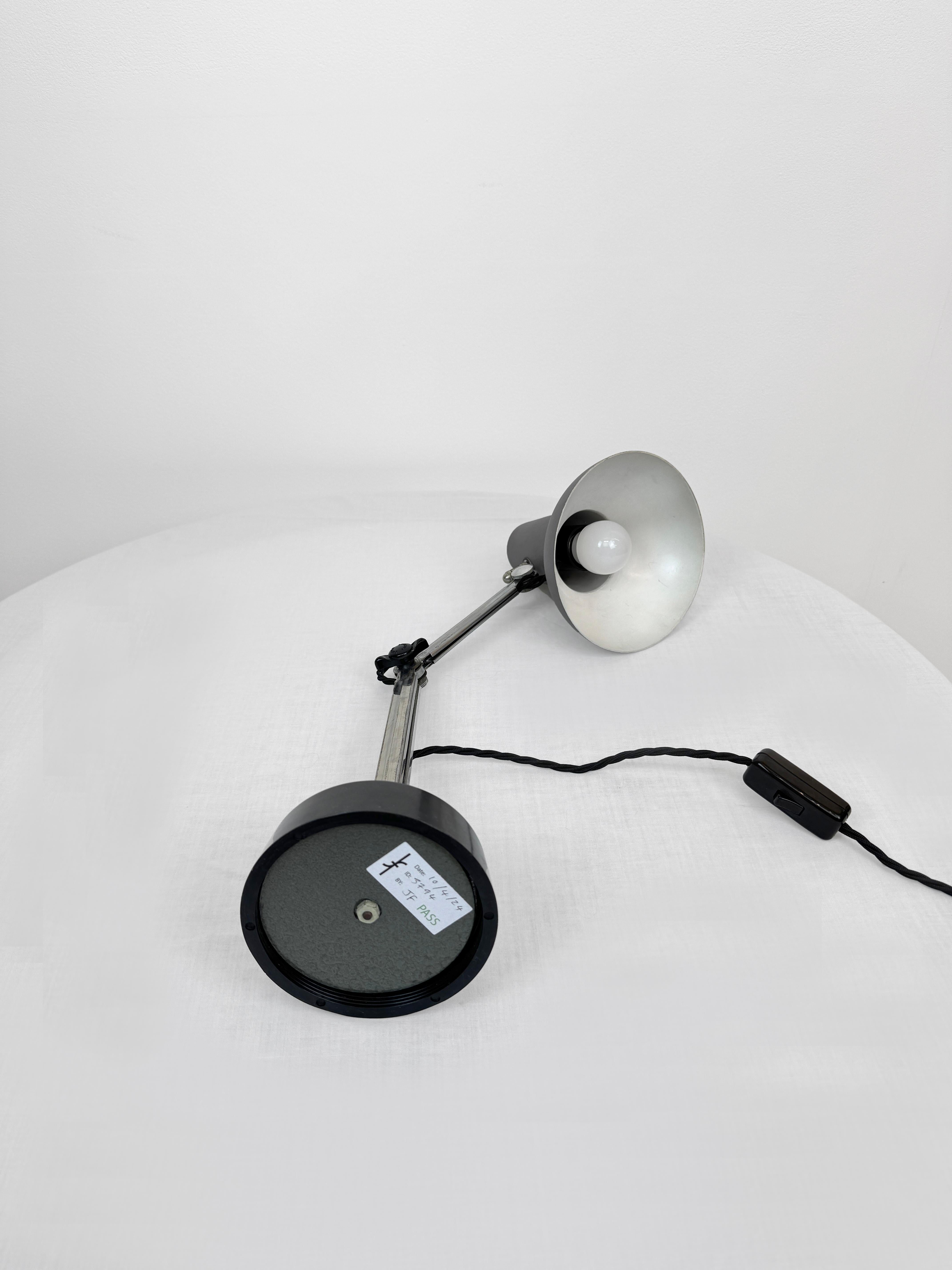 Steel Grey Super Chrome Desk Lamp, France 1960's