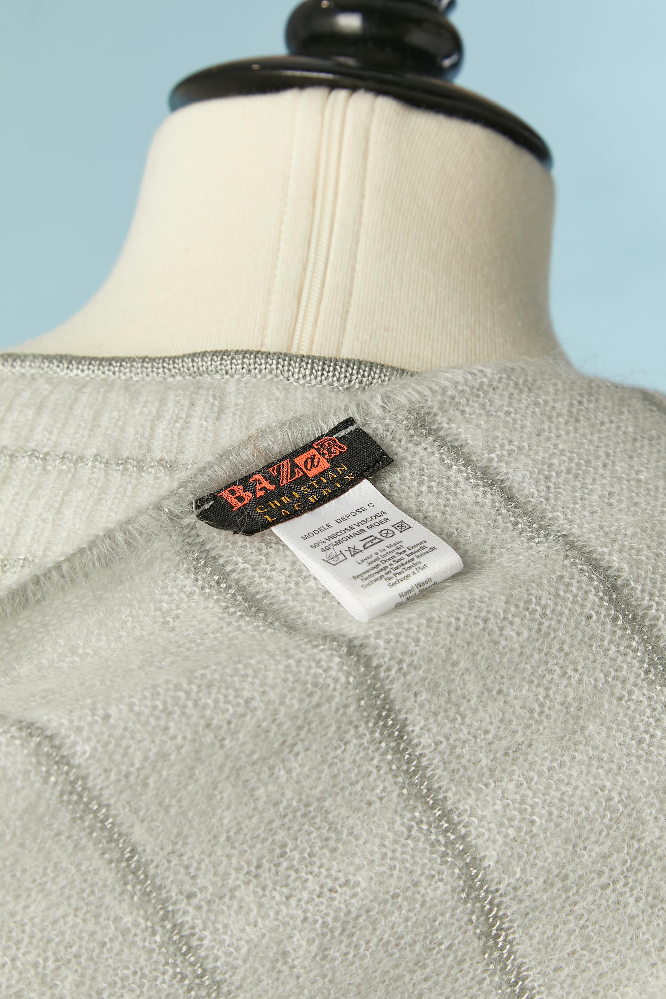 Jersey gris con adorno de lentejuelas y sobremangas Christian Lacroix Bazar en venta 2