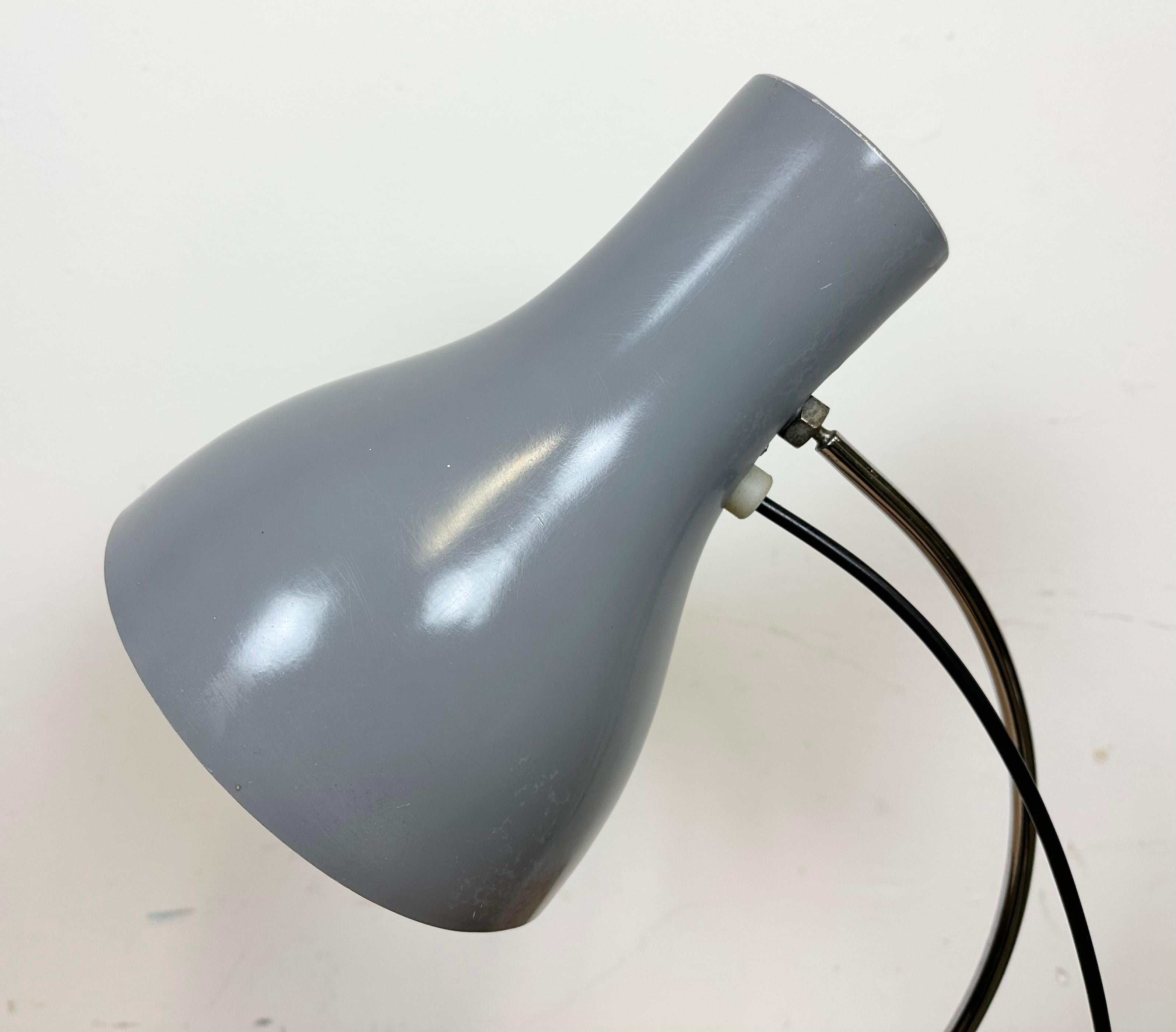 Industrial Grey Table Lamp by Josef Hurka for Napako, 1960s For Sale