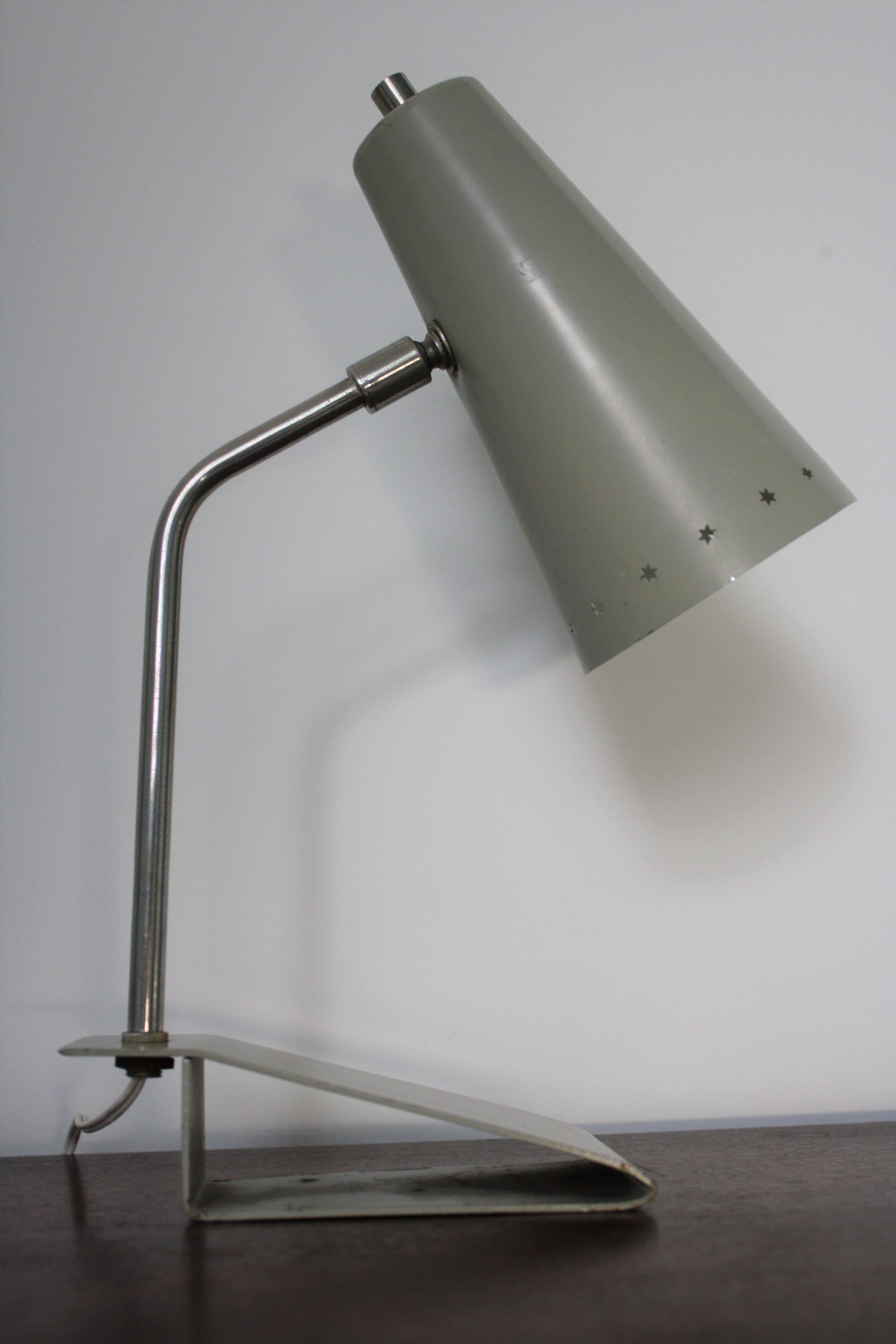 Metal Grey Table of Wall Lamp, Model Pinocchio by H. Busquetand and Hala Zeist, 1950s For Sale
