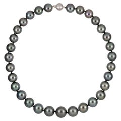 Grey Tahitian Graduated Cultured Pearl Necklace