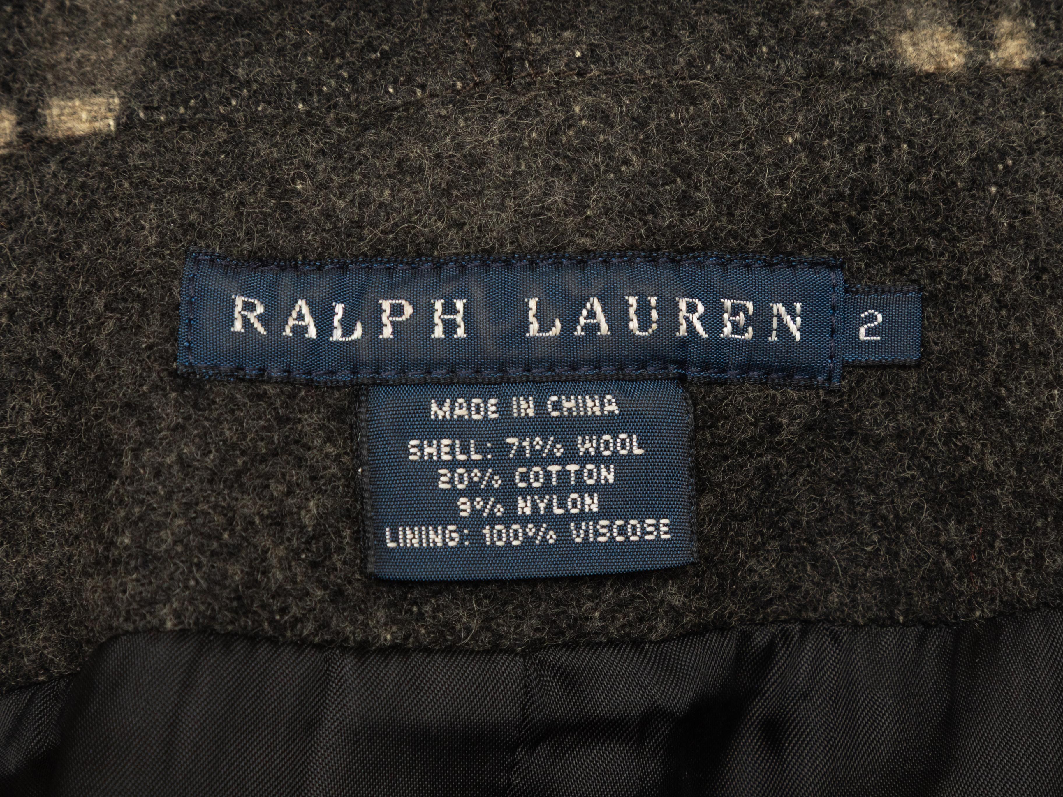 Donna Giacca in lana a fantasia sud-occidentale Ralph Lauren grigio e taupe, taglia US 2 in vendita