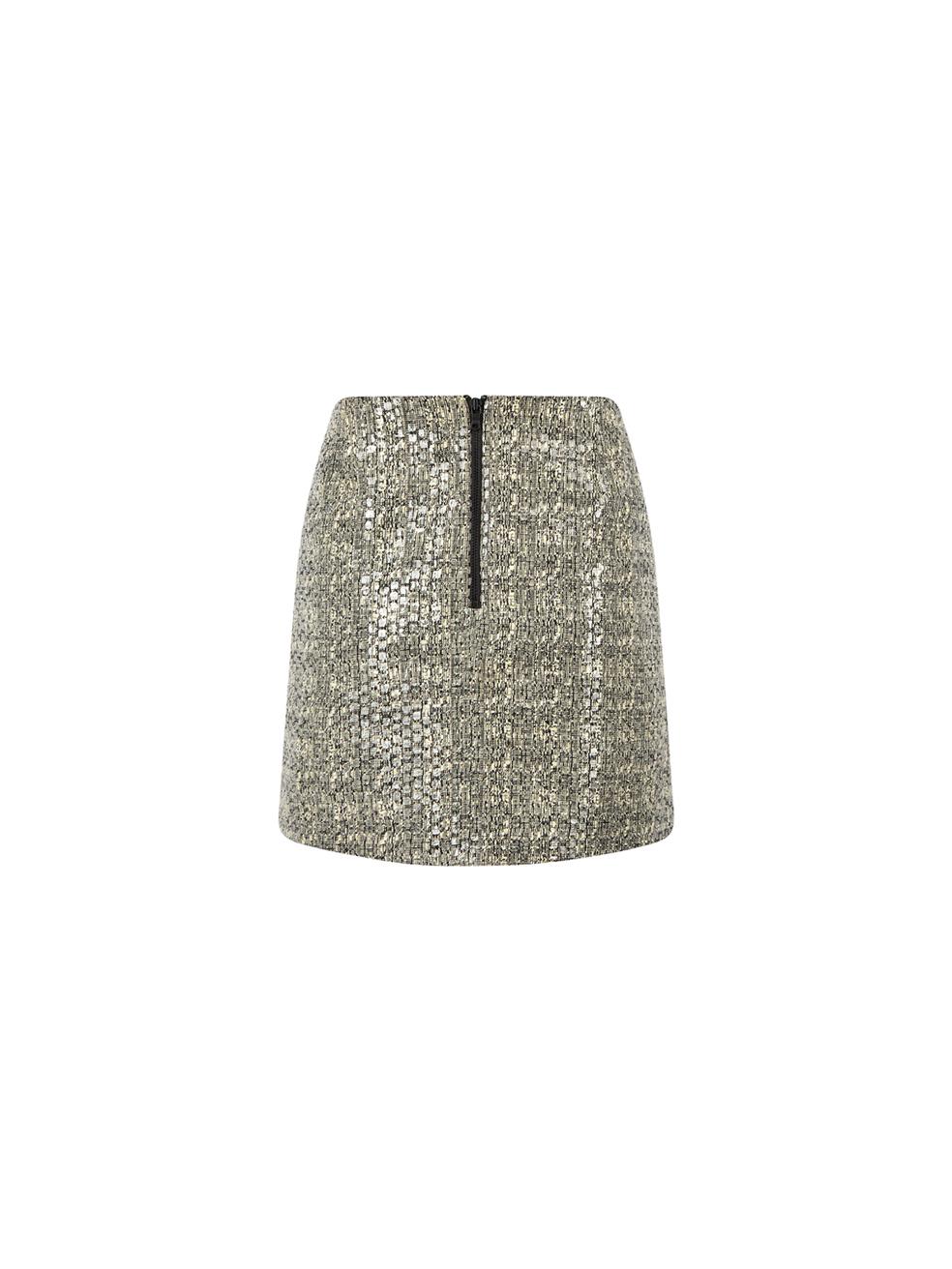 Alice + Olivia Grey Textured Micro Mini Skirt Size L In Good Condition For Sale In London, GB