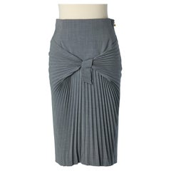 Grey thin wool skirt with sunray pleats on the front Paul SMITH