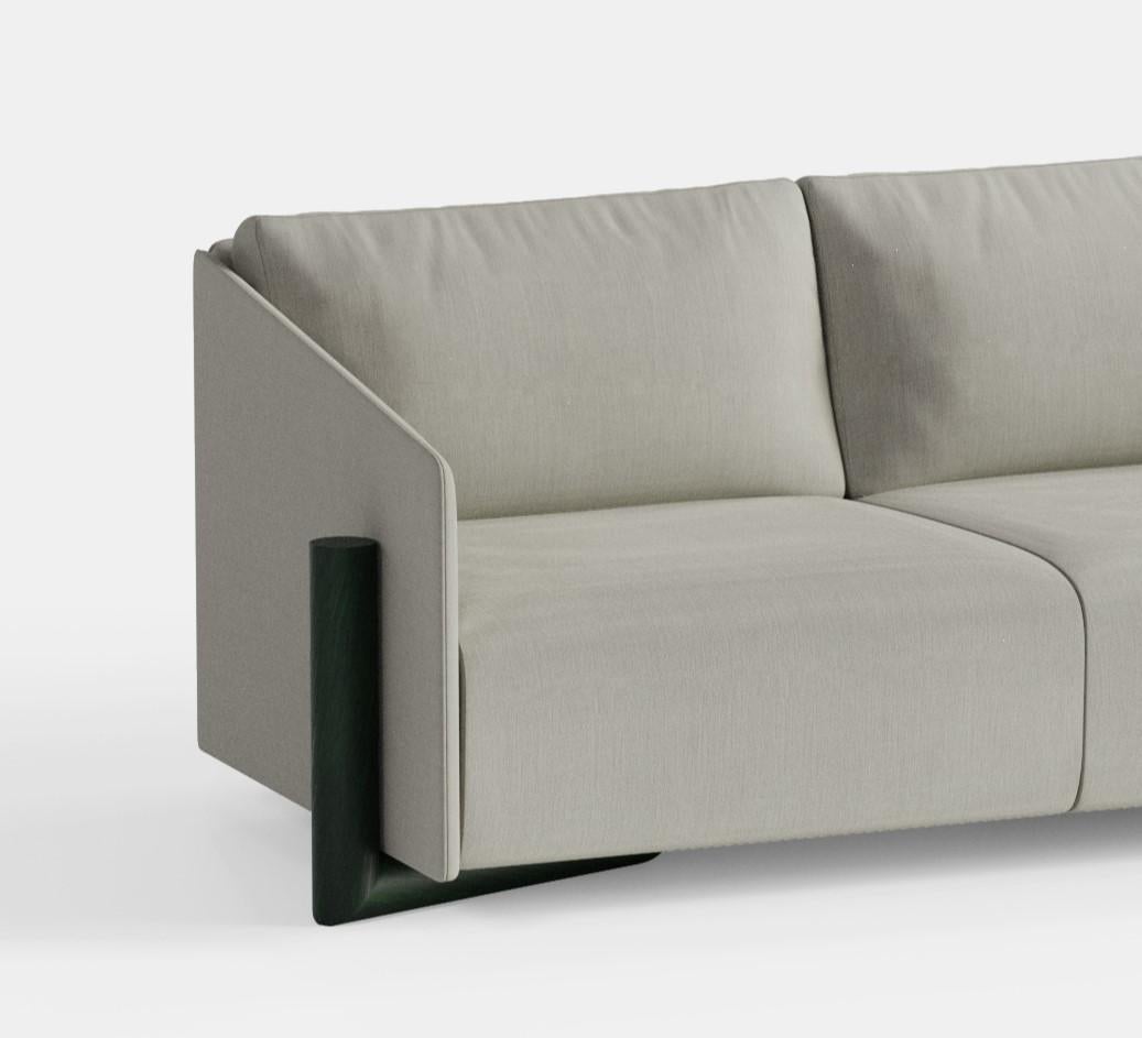 Post-Modern Grey Timber 4 Seater Sofa by Kann Design For Sale