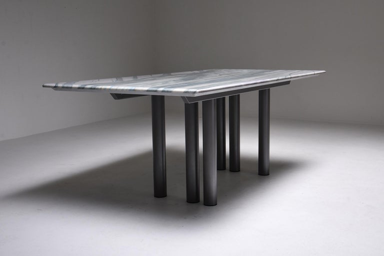 Belgian Grey to Purple Marble Dining Table by Pia Manu For Sale